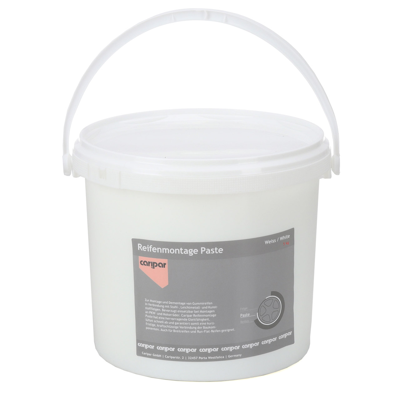 CARIPAR Reifenmontagepaste Reifenmontier Wax Paste Montagepaste WEISS 5kg