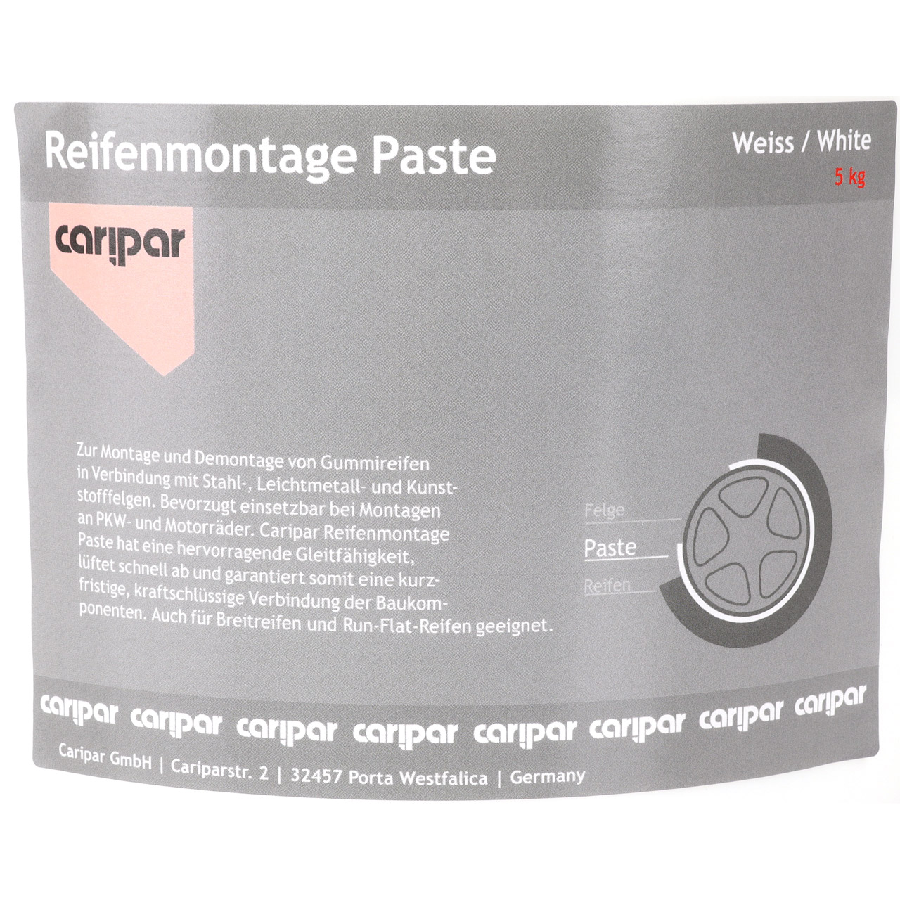 CARIPAR Reifenmontagepaste Reifenmontier Wax Paste Montagepaste WEISS 5kg