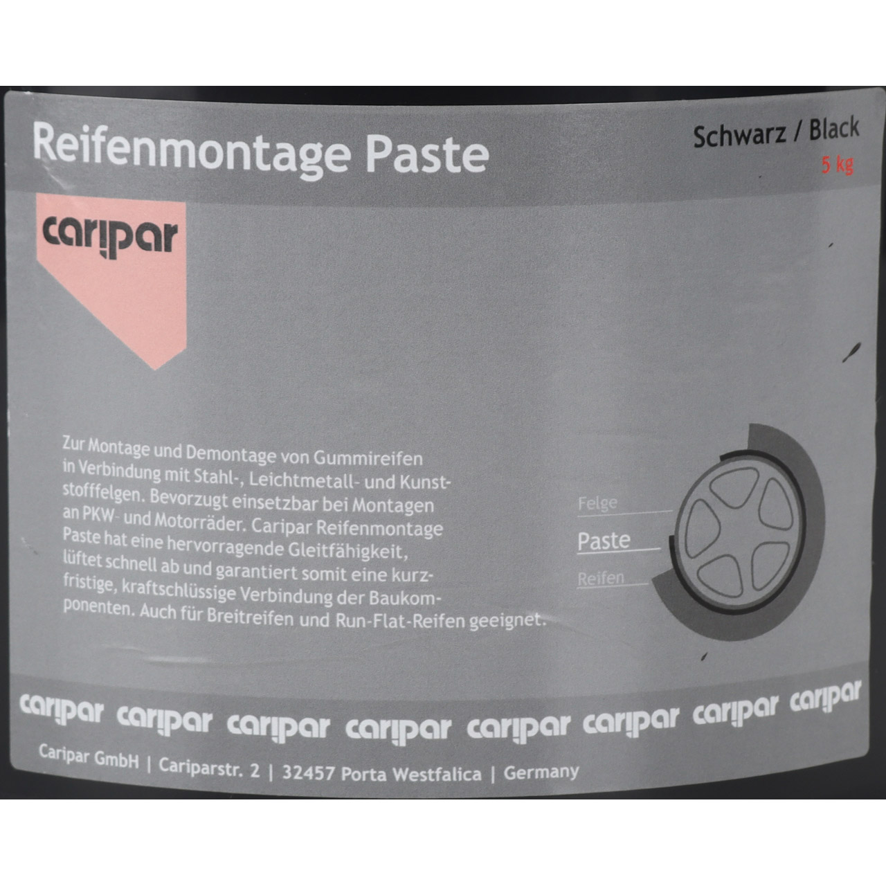 CARIPAR Reifenmontagepaste Reifenmontier Wax Paste Montagepaste SCHWARZ 5kg