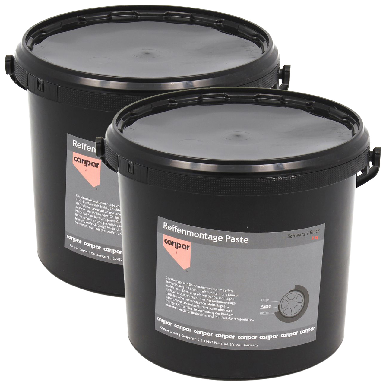 2x 5kg CARIPAR Reifenmontagepaste Reifenmontier Wax Paste Montagepaste SCHWARZ