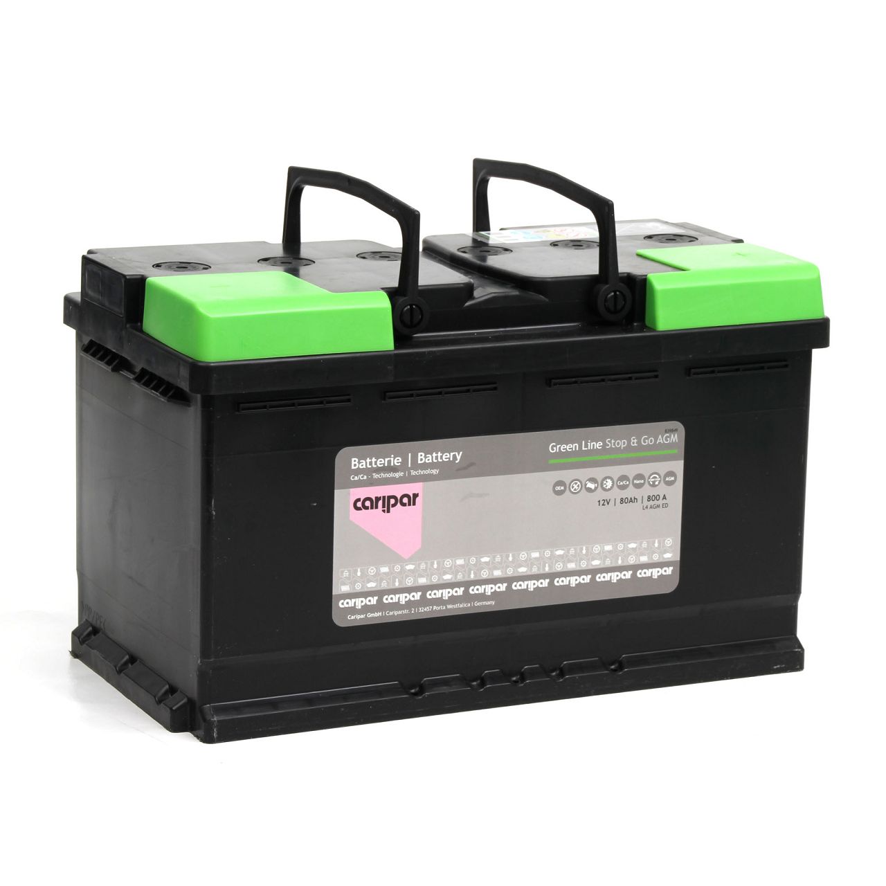 CARIPAR GREEN LINE AGM START STOP Autobatterie Starterbatterie 12V 80Ah 800A/EN B13