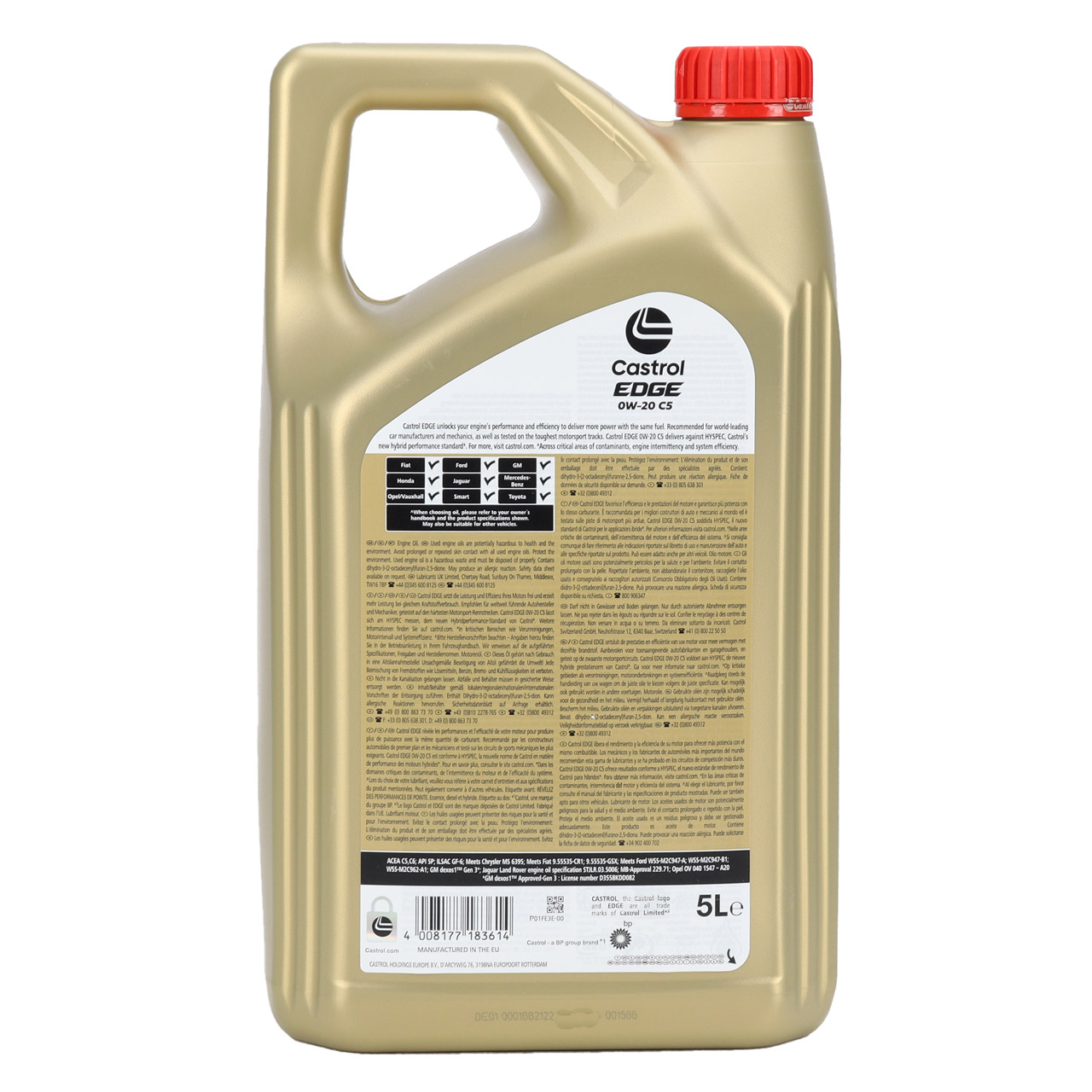 5L 5 Liter CASTROL EDGE 0W-20 C5 Motoröl Öl dexos1 Gen3 MB 229.71 JAGUAR LAND ROVER