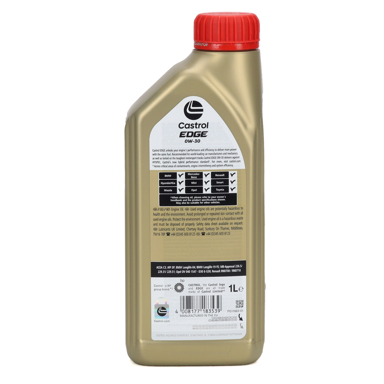 1L 1 Liter CASTROL EDGE 0W-30 Motoröl BMW LL04 LL19FE MB 229.31/51 Renault RN0700/0710