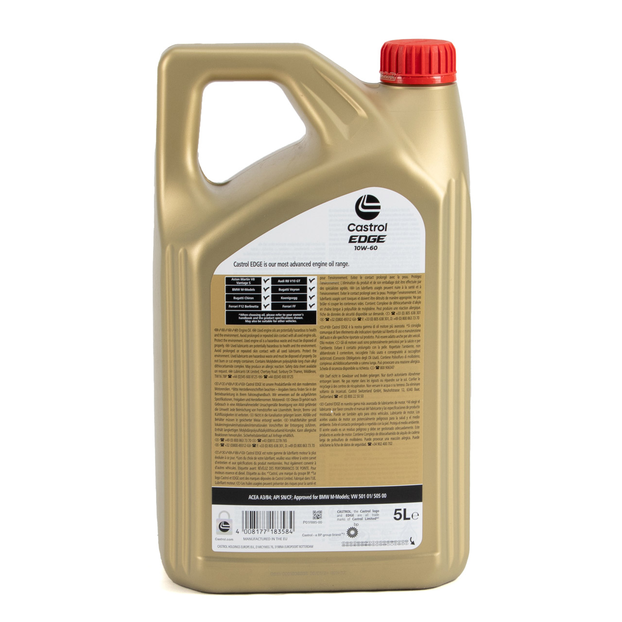 10L 10 Liter CASTROL EDGE 10W-60 Motoröl ACEA A3/B4 API SN/CF BMW M VW 501.01 505.00