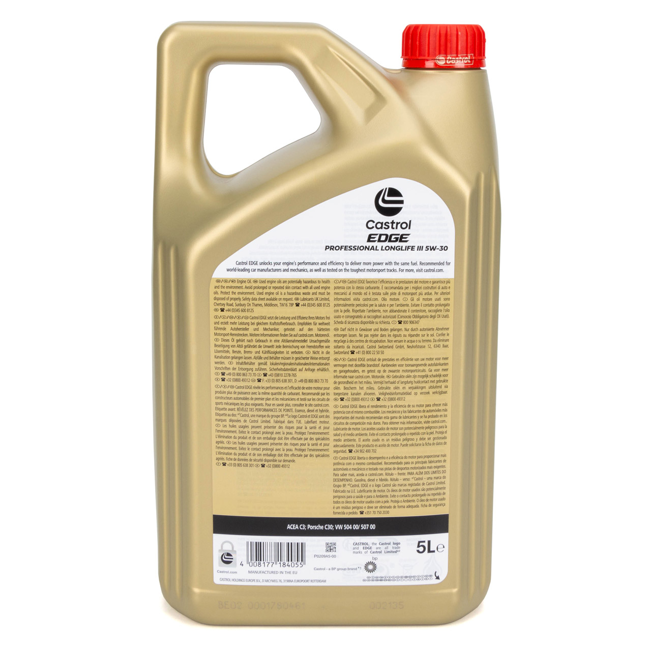 5L 5 Liter CASTROL EDGE Professional LONGLIFE III 5W-30 Motoröl VW 504/507.00 PORSCHE C30