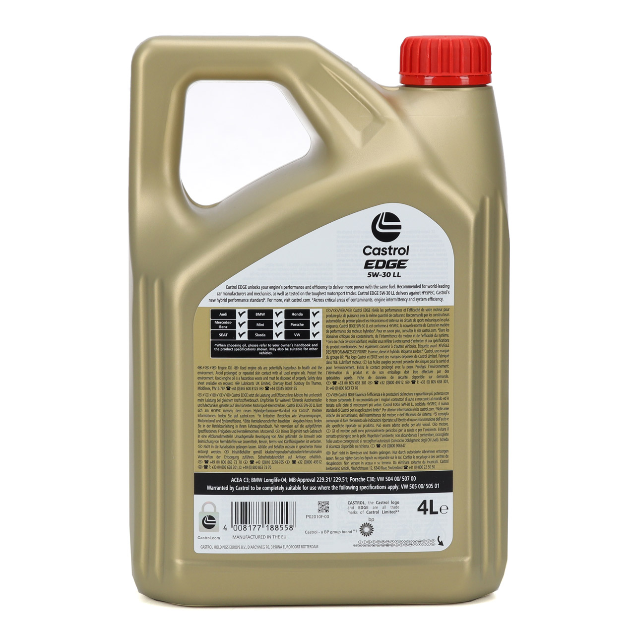 4L 4 Liter CASTROL EDGE 5W-30 LL Motoröl ÖL ACEA C3 BMW LL-04 MB 229.31/51 VW 504/507.00