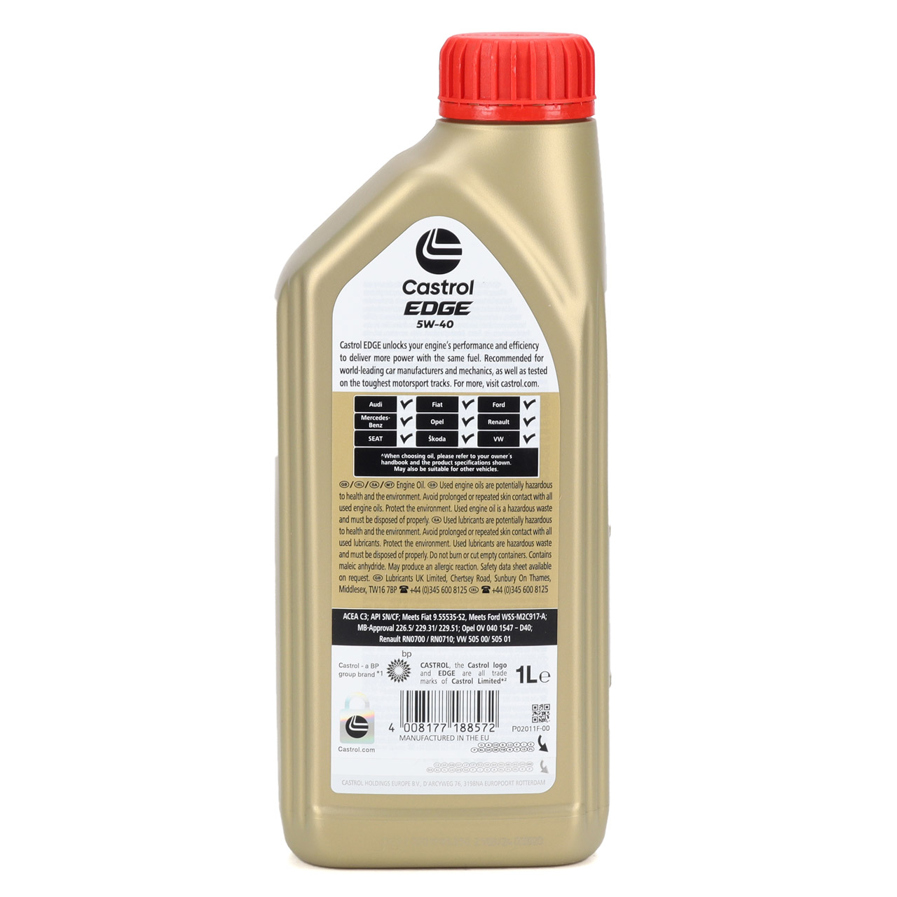 1L 1 Liter CASTROL EDGE 5W-40 Motoröl MB 229.31/51 Renault RN0700 RN0710 VW 505.00/01