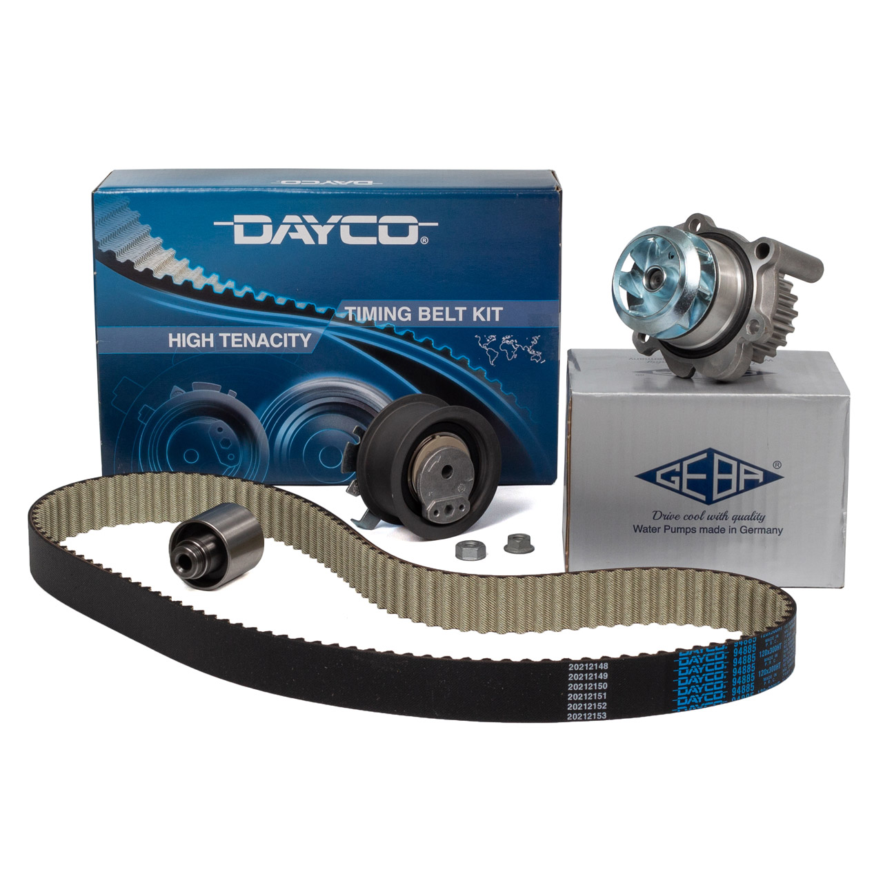 DAYCO Zahnriemensatz + GEBA Wasserpumpe VW Golf 5 Passat B6 Polo 9N Touran T5 1.4-2.0 TDI