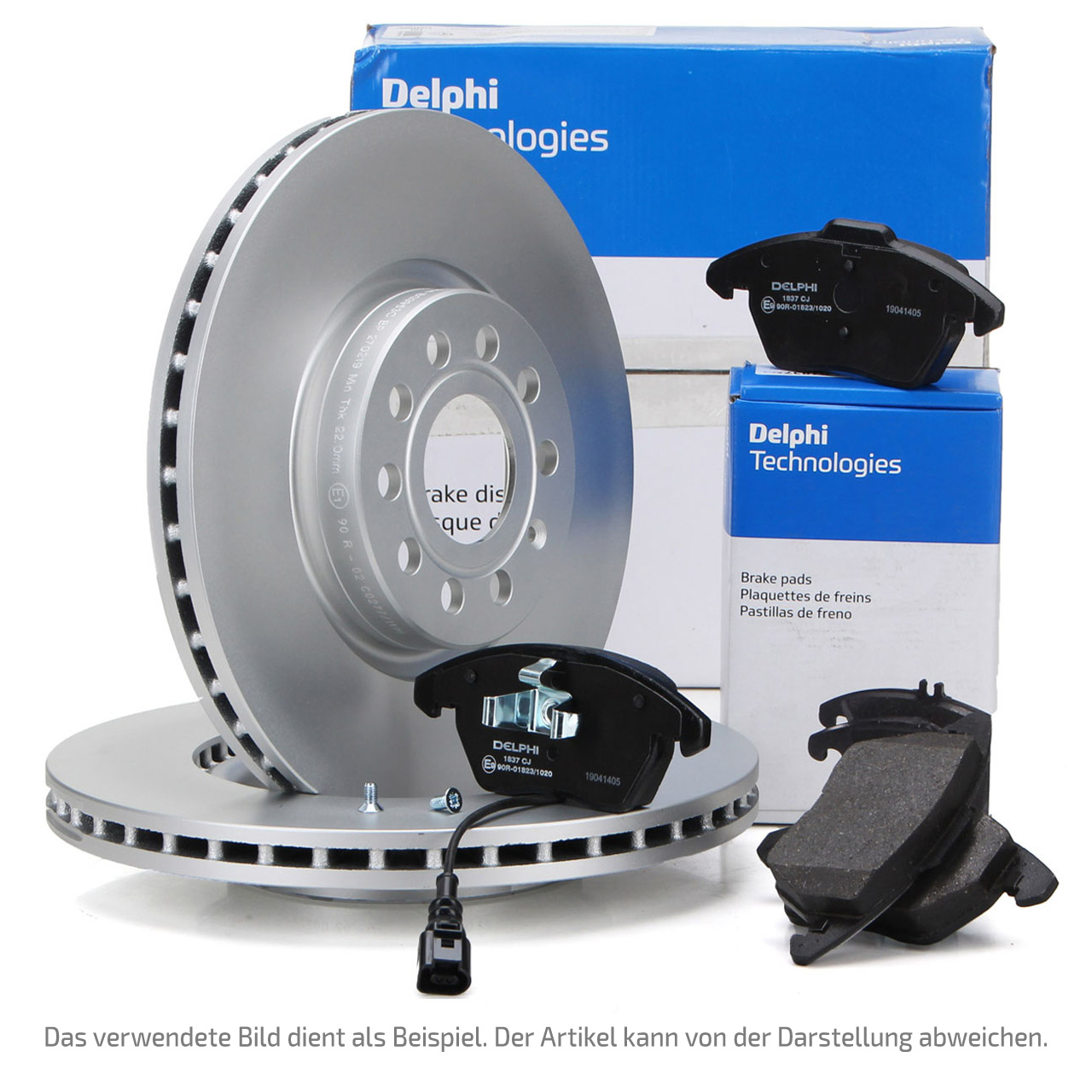 DELPHI Bremsscheiben + Bremsbeläge + Sensor FIAT Punto (199_) ab 07.2014 vorne