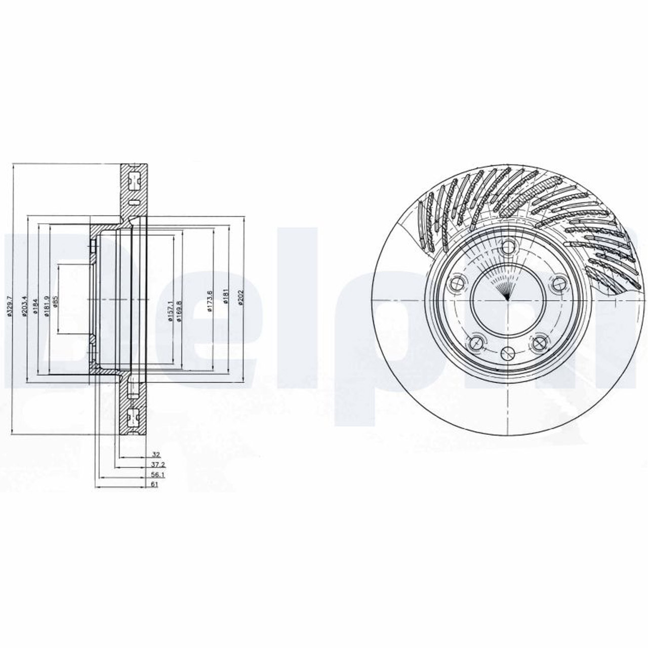 DELPHI Bremsscheiben + Beläge + Sensor PORSCHE Cayenne (9PA) 1LK VW Touareg (7L) 1LC vorne