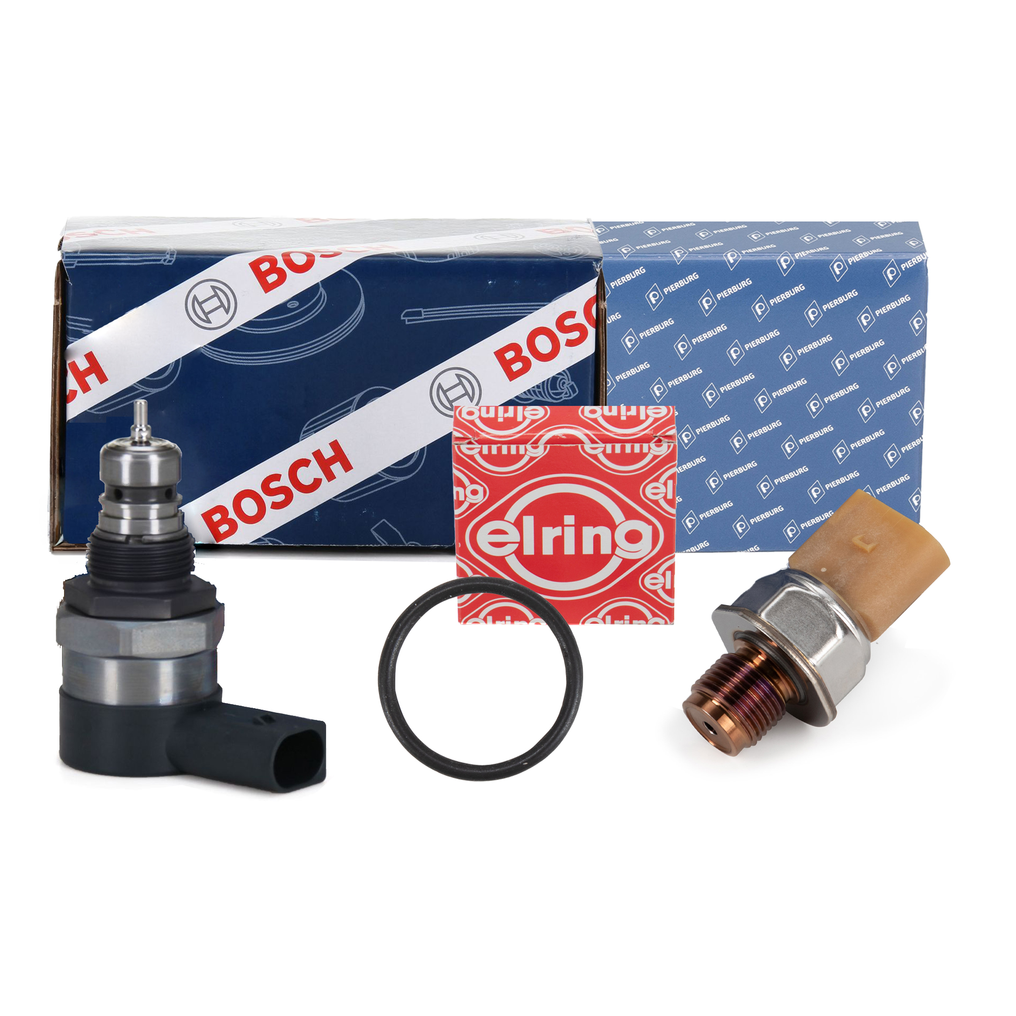 BOSCH Druckregelventil 057130764H + PIERBURG Drucksensor 03L906054A für VAG 2.0 TDI