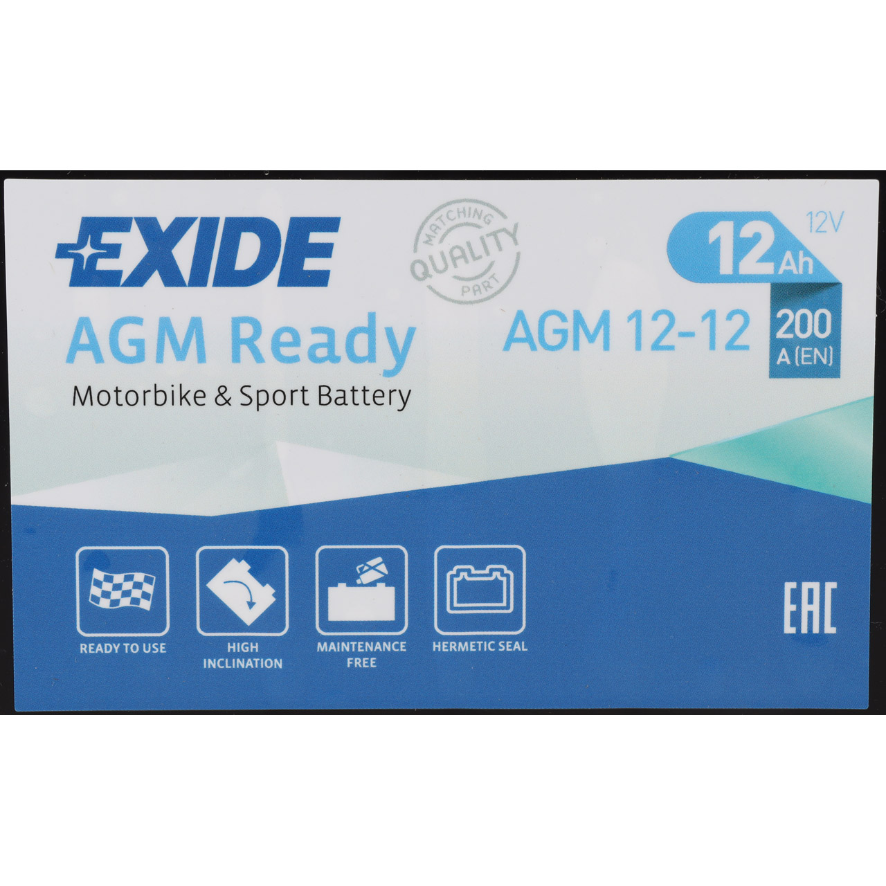 EXIDE AGM12-12 AGM Ready Auto Motorrad Batterie Starterbatterie 12V 12Ah EN200A B0