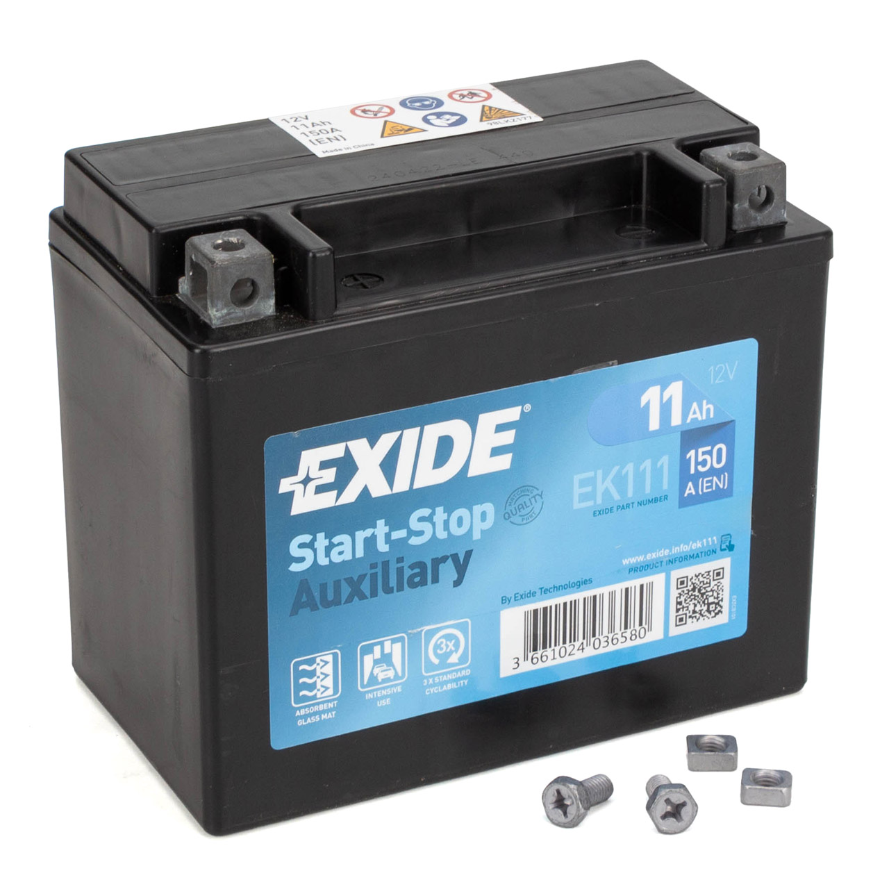 EXIDE EK111 Start-Stop Auxiliary AGM Autobatterie Starterbatterie 12V 11Ah EN150A