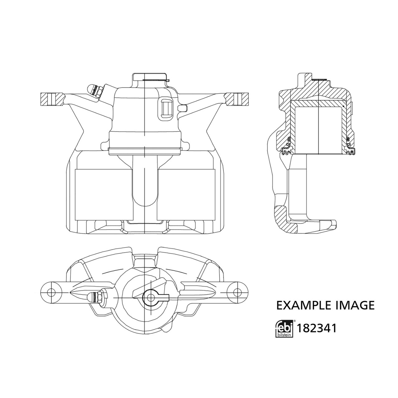 FEBI 182341 Bremssattel VW Polo 5 A1 8X Ibiza 4 Fabia 3 Rapid vorne rechts 6C0615124