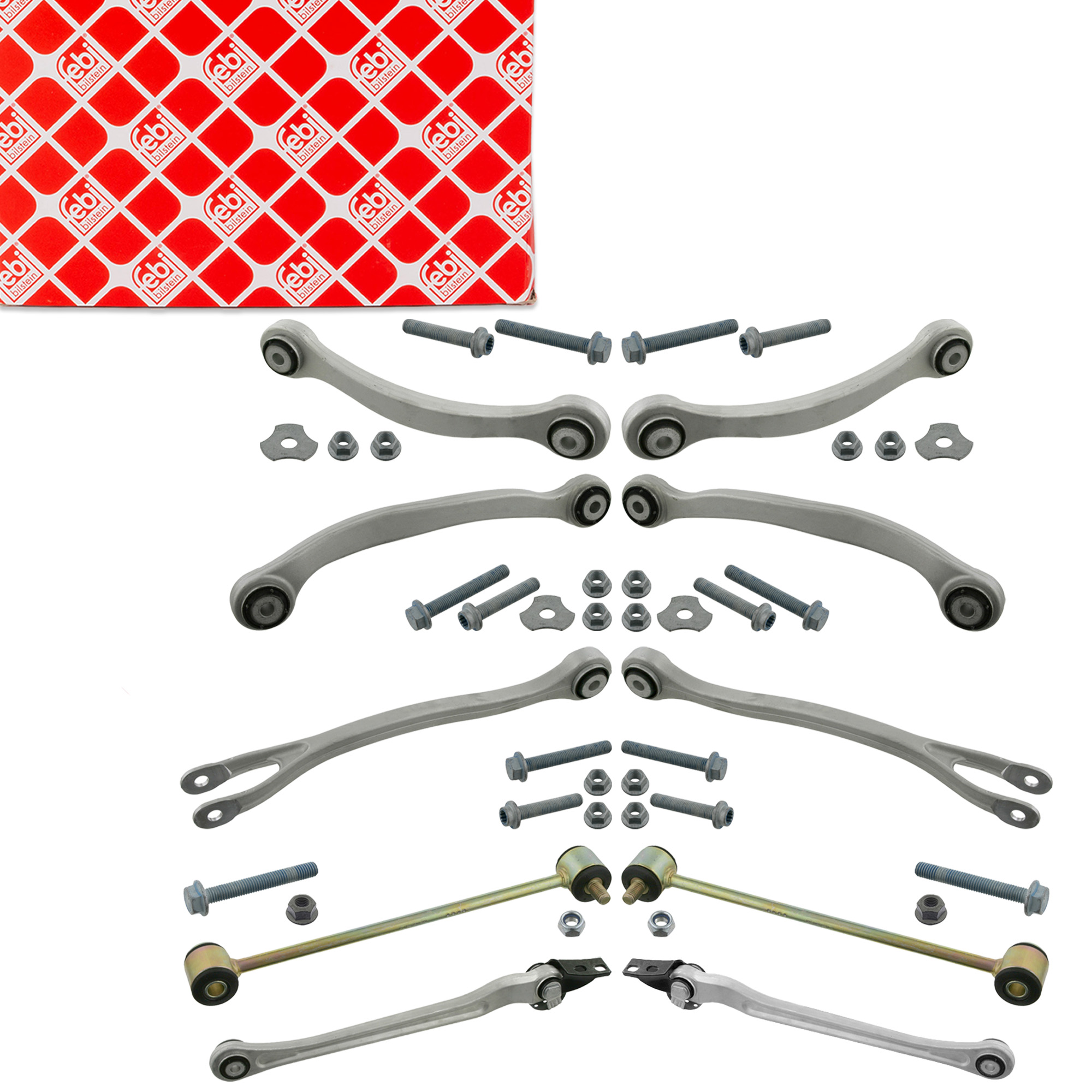 FEBI Rep.-Satz Querlenker MERCEDES E-Klasse W211 S211 CLS C219 R230 Hinterachse 10-teilig