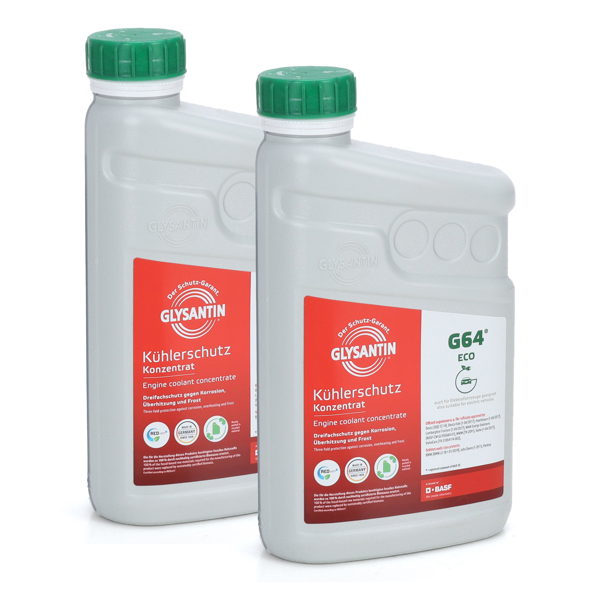 2L 2 Liter BASF GLYSANTIN Frostschutz Kühlerfrostschutz Konzentrat G64 Eco GRÜN