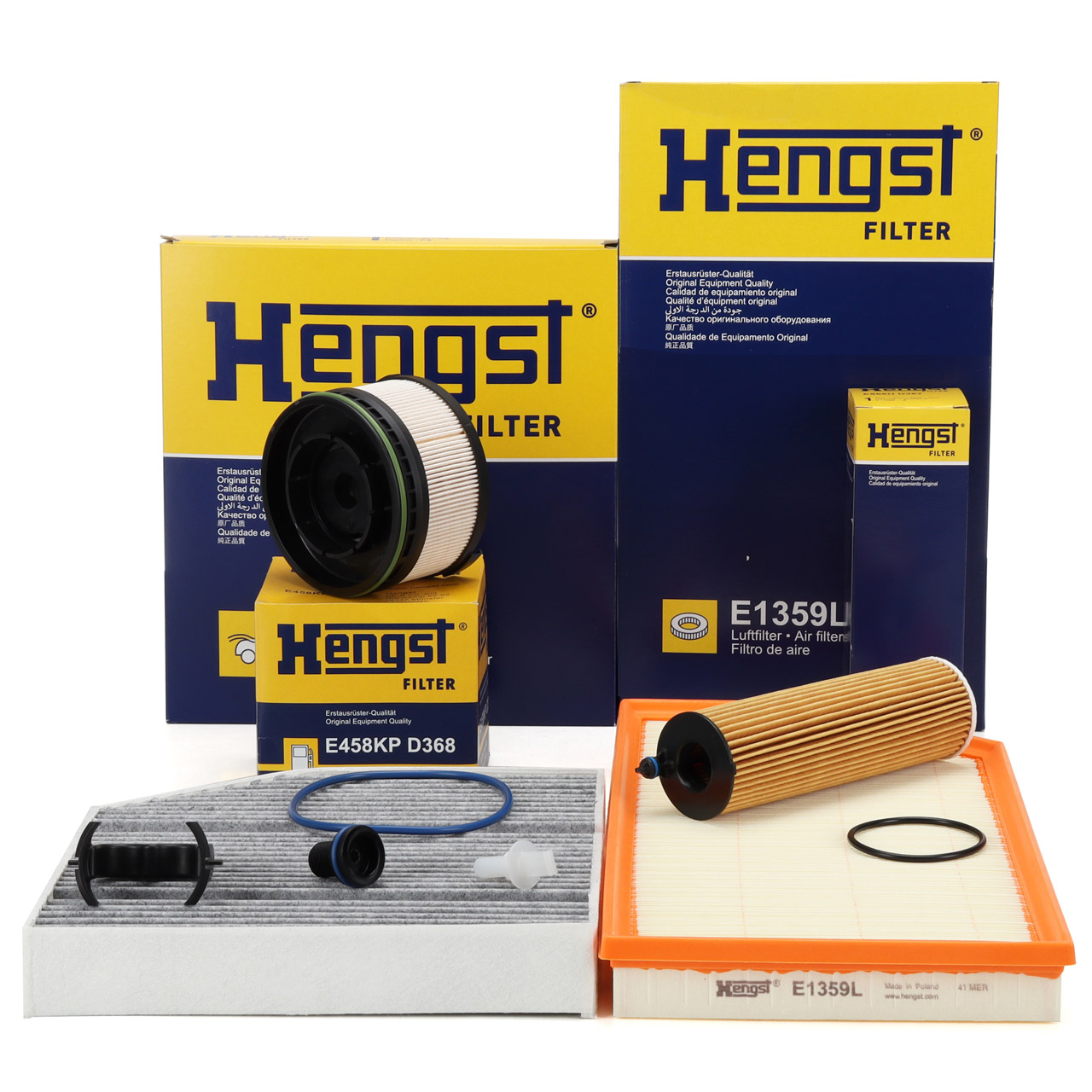 HENGST Filterset 4-tlg MERCEDESZ W205 W206 C257 W213 W463 X/C253 V/C167 OM654 OM656