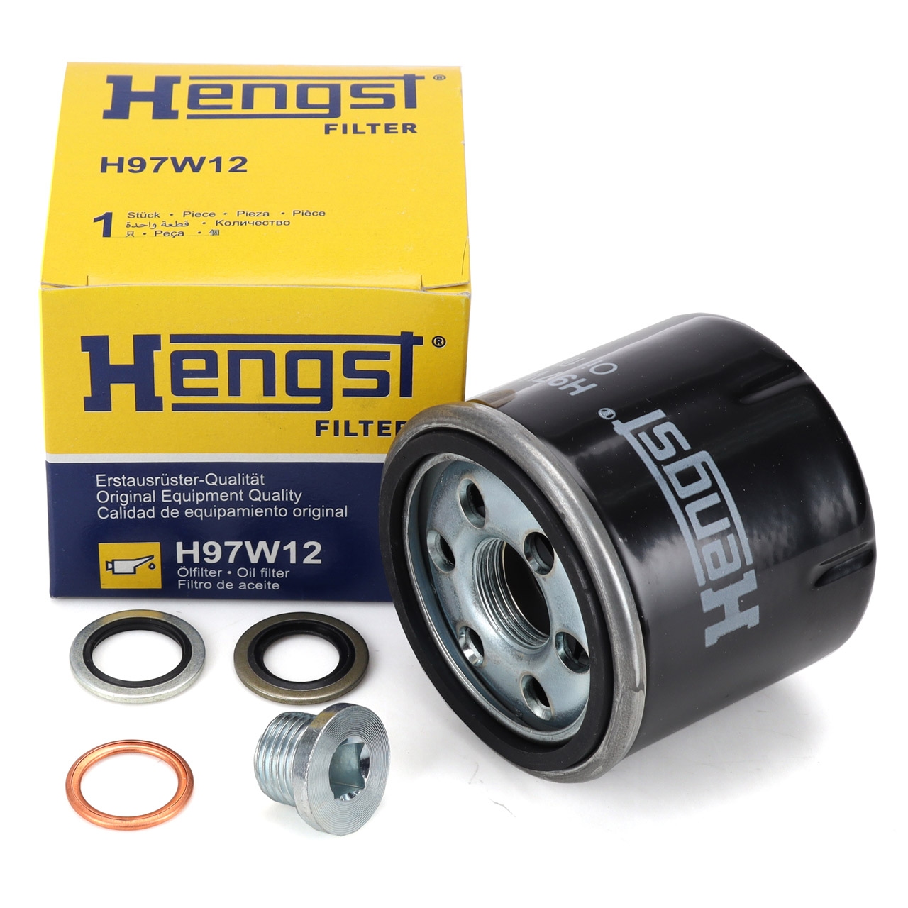 HENSGT H97W12 Ölfilter + Schraube RENAULT Clio 2 3 4 Twingo 1 2 DACIA Logan 2 Sandero 1.2