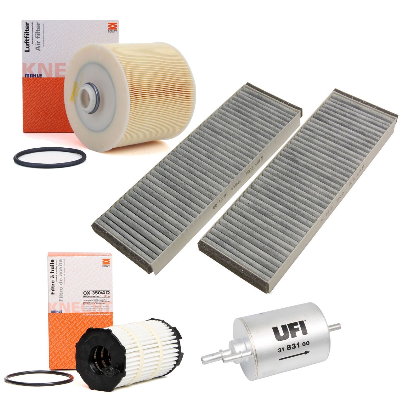 Inspektionskit Filterpaket Filter-Set für Audi A6 C6 4F 4.2 FSI 350 PS mit Klimaautomatik