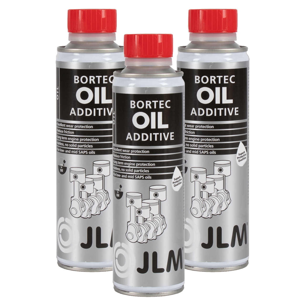 3x 250ml JLM J06050 Bortec Additiv Öladditiv Öl-Additiv Motorreiniger