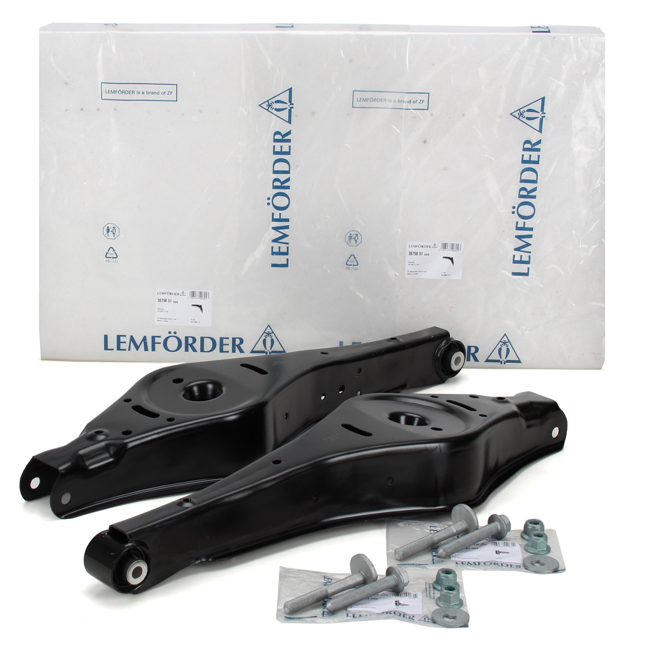 2x LEMFÖRDER Querlenker + Schrauben VW Golf 5 6 Passat B6 B7 Touran AUDI A3 8P hinten