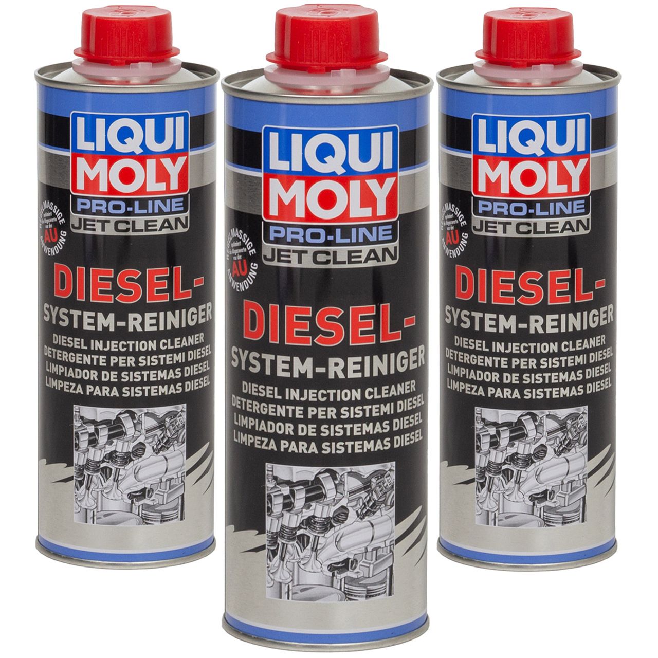 3x 500ml LIQUI MOLY 5154 Pro Line JET CLEAN Diesel System Reiniger Dose