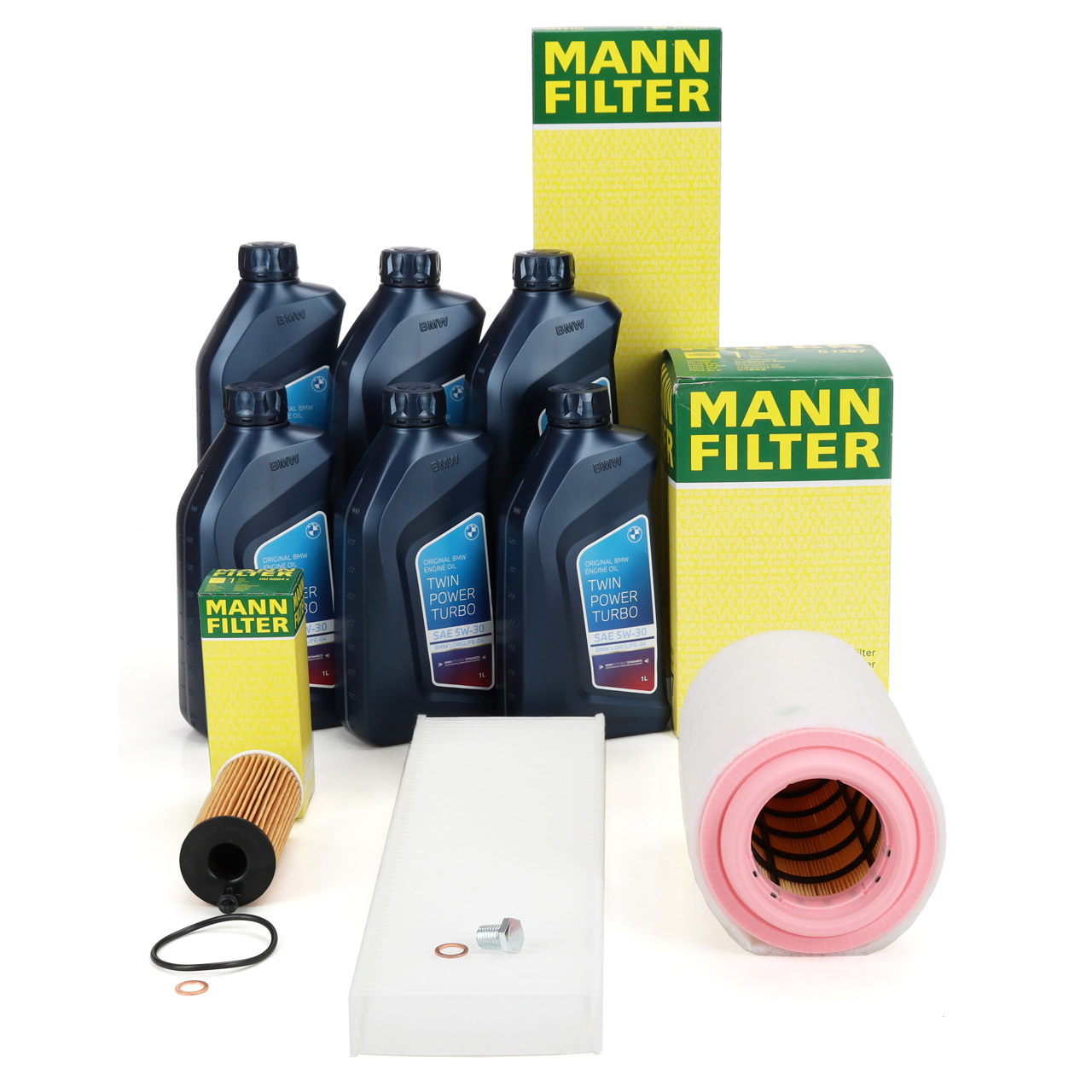 MANN Filterset 3-tlg + 6L ORIGINAL 5W30 Motoröl MINI R56 R55 R57 R58 R60 R61 R59 N47