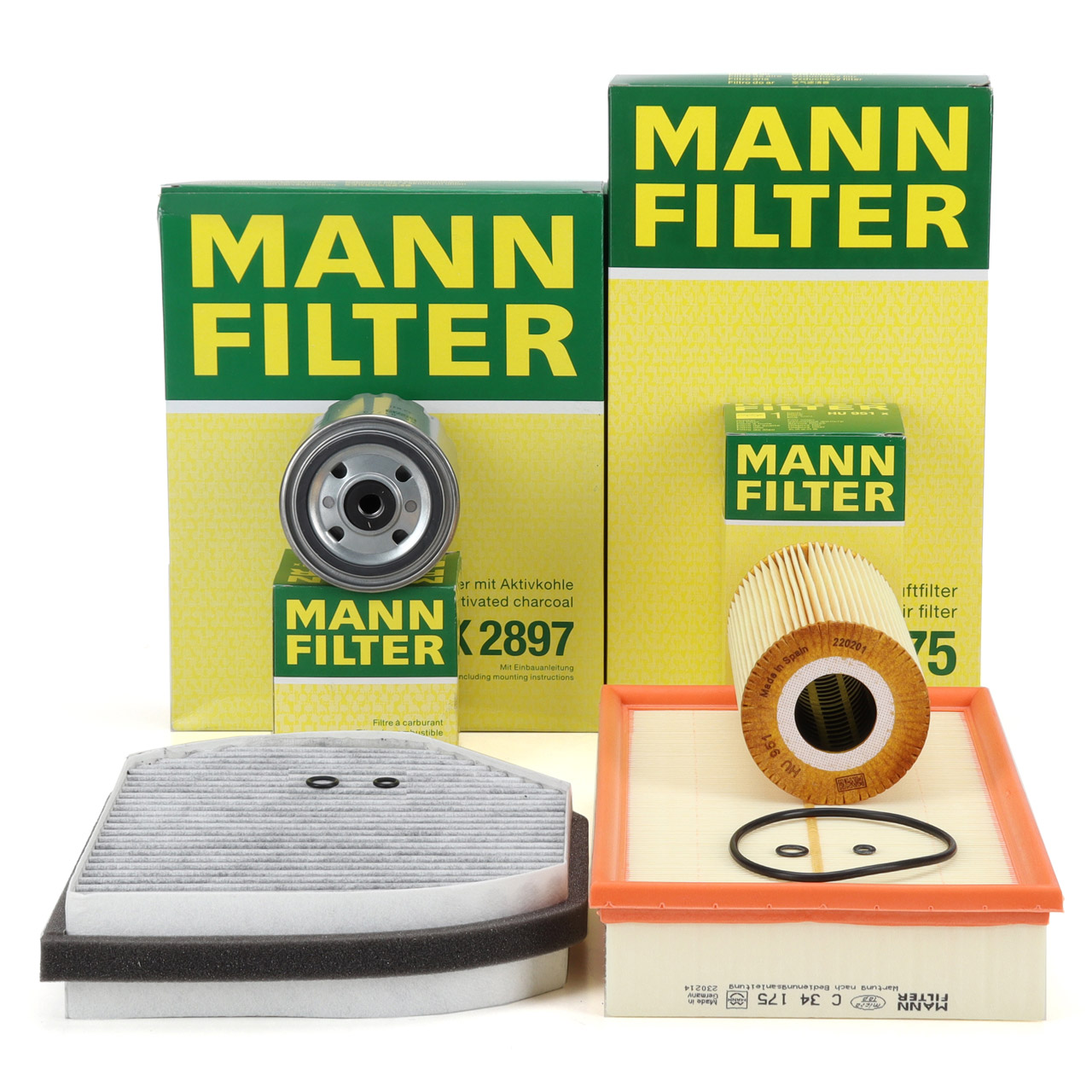 MANN Filterset 4-tlg MERCEDES E-Klasse W210 S210 E200-300D / Turbo-D OM604 OM605 OM606