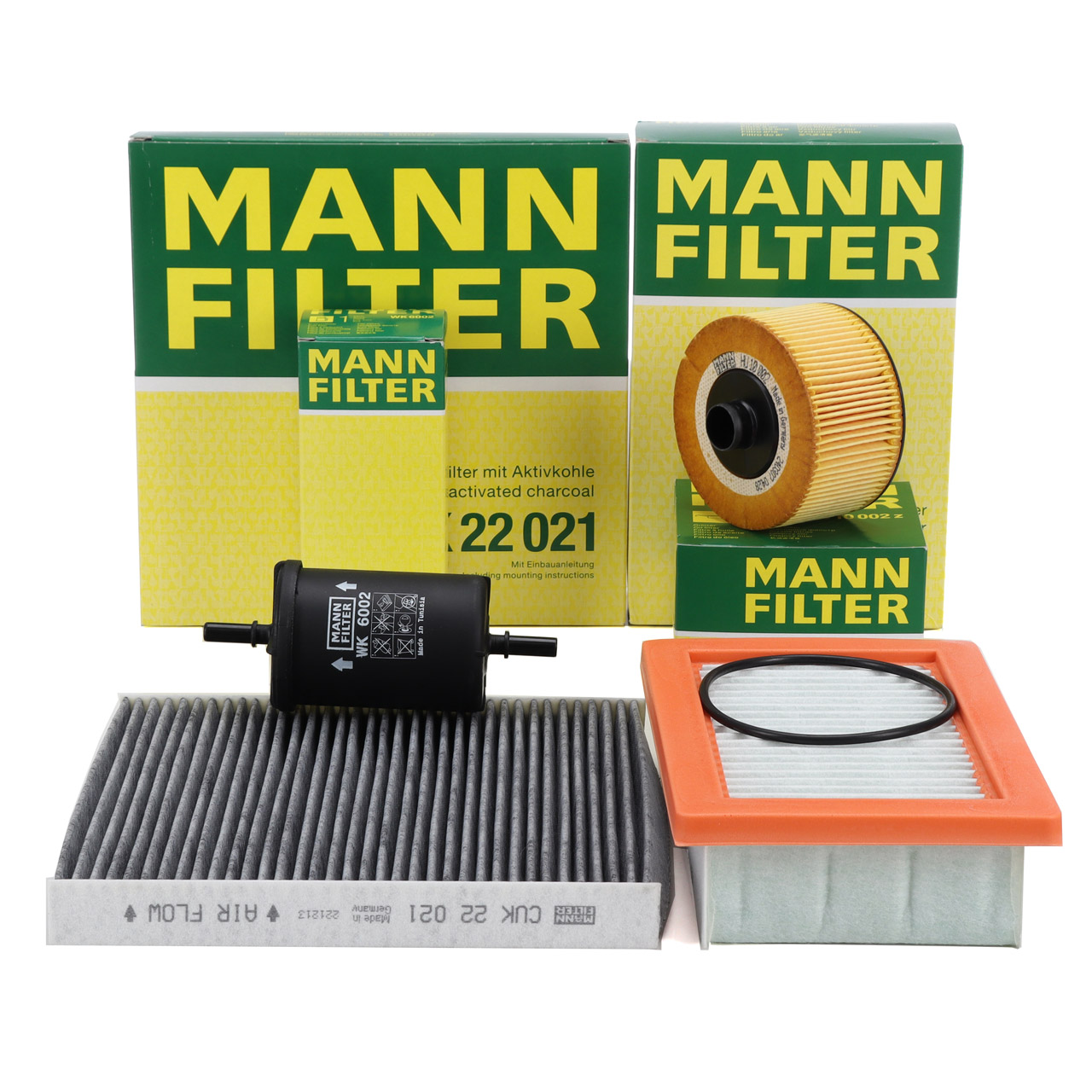 MANN Filterset Filterpaket 4-tlg SMART ForFour ForTwo (453) 0.9 / BRABUS M281 90-109 PS