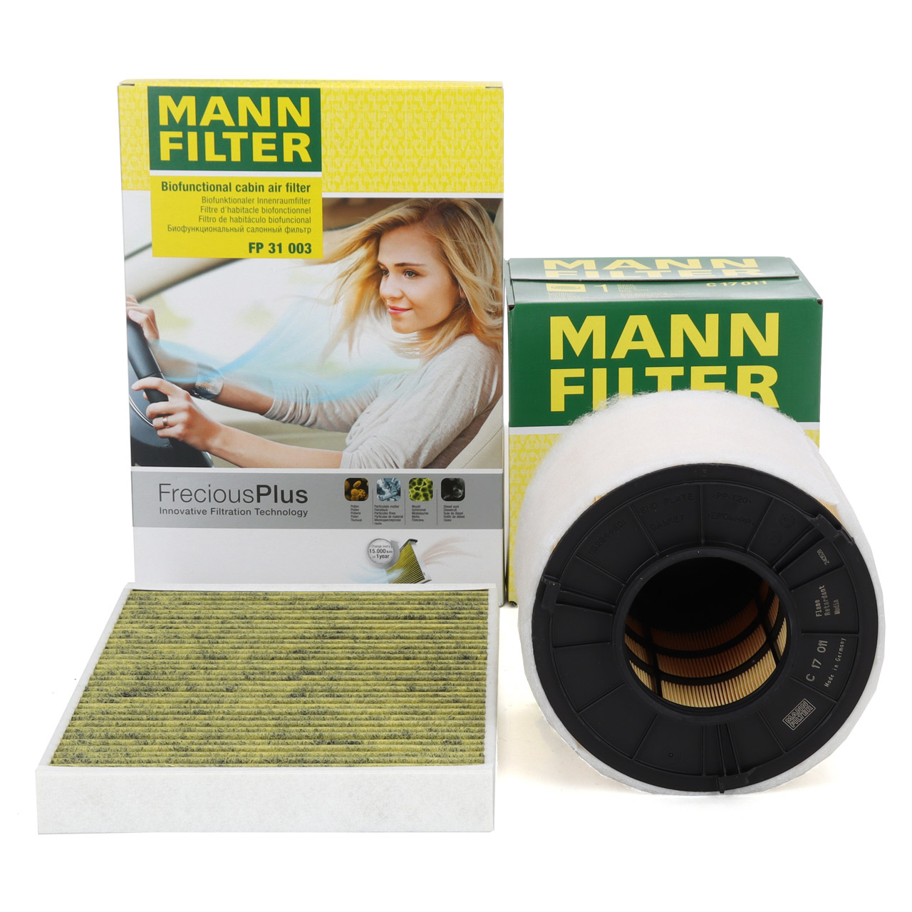 MANN FreciousPlus Innenraumfilter + Luftfilter AUDI A4 8W B9 A5 F5 Q5 FY 2.0 TDI