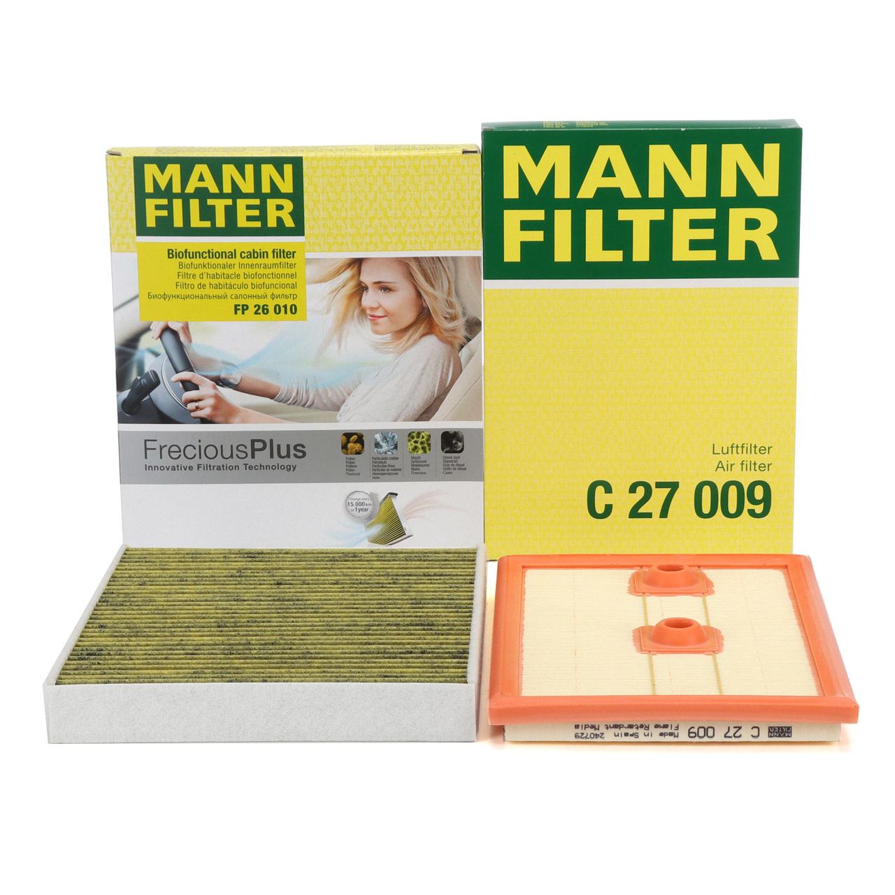 MANN FreciousPlus Innenraumfilter + Luftfilter VW Polo 5 A1 8X Ibiza 4 Fabia 3 1.2/1.4 TSI