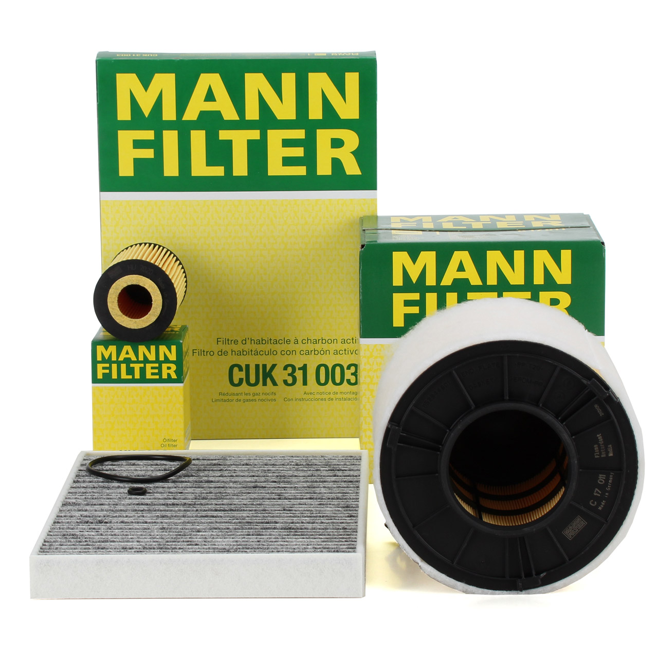 MANN Filter-Set 3-tlg AUDI A4 (B9) A5 (F5) Q5 (FY) 2.0/30/35/40 TDI 122-190 PS