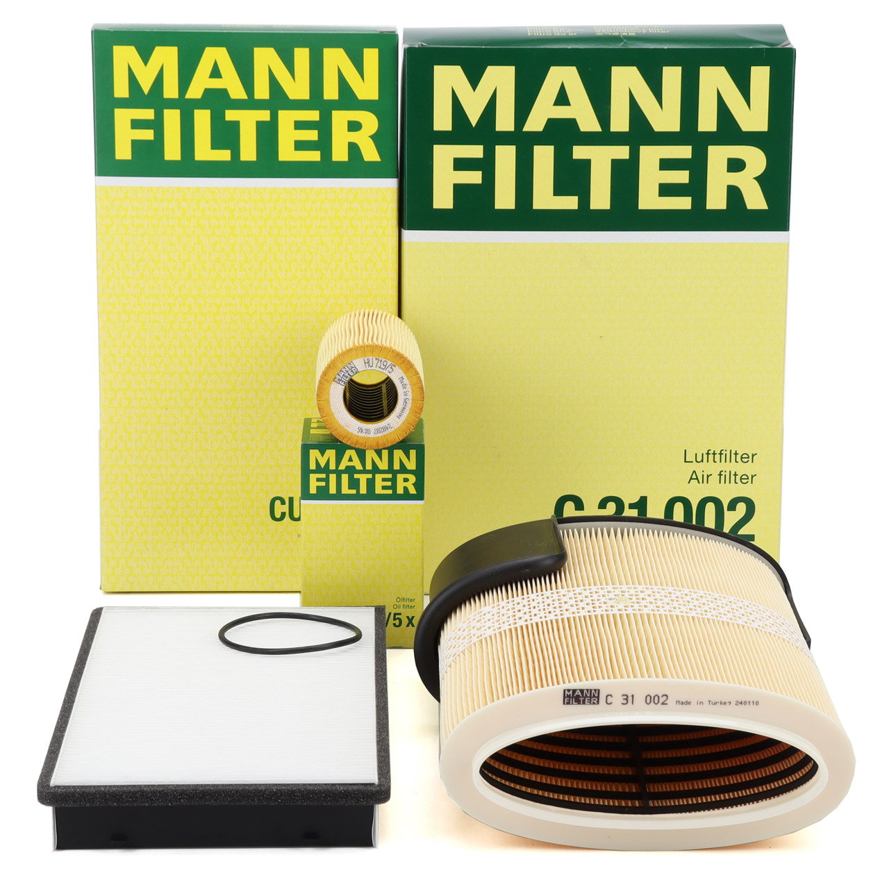 MANN Filterset Filterpaket PORSCHE Boxster Cayman (986 987) 2.7 S 3.2 / 3.4 204-303 PS