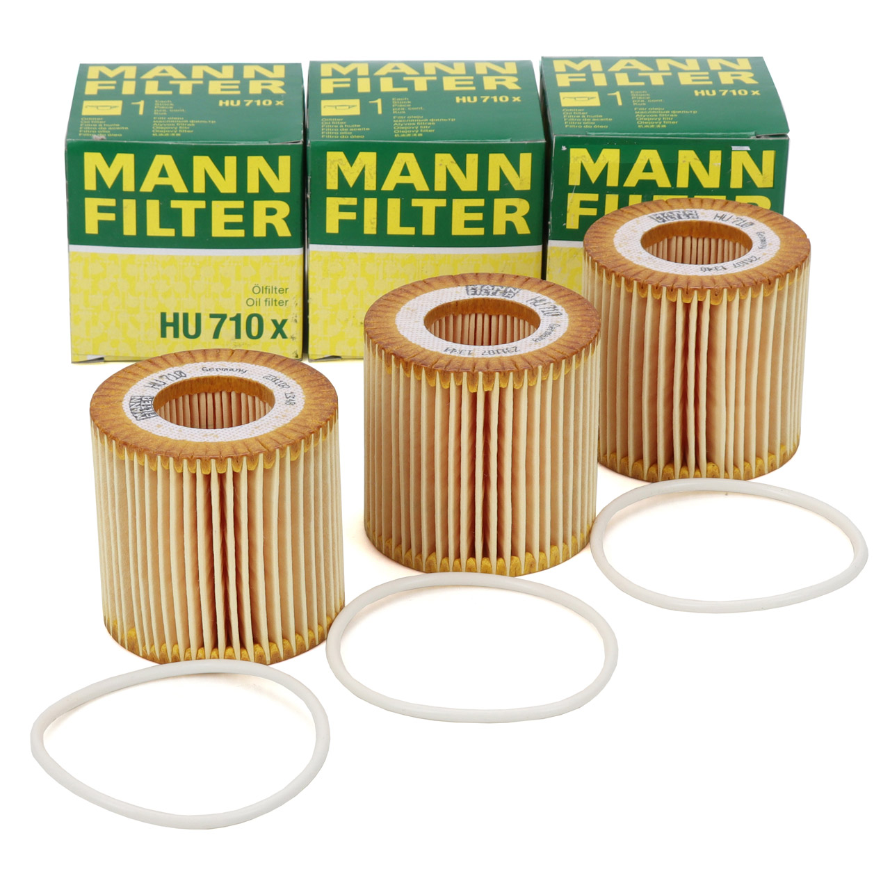 3x MANN HU710x Ölfilter VW Polo 4 5 Fox Ibiza 3 4 Fabia 1 2 Rapid Roomster 1.2 03D198819C