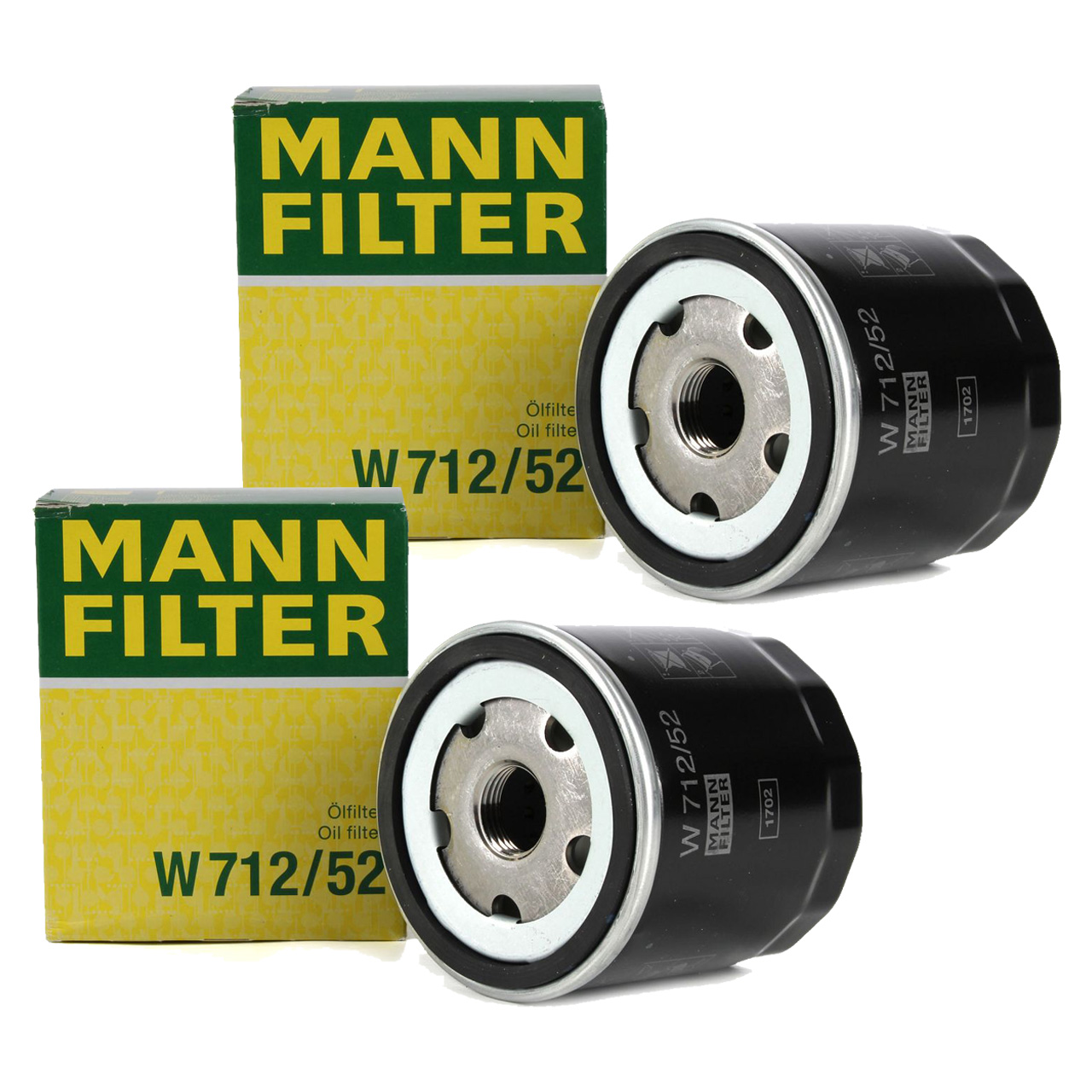 2x MANN W712/52 Ölfilter VW Golf 3 4 5 6 Lupo Polo Bora Caddy Vento 1.0 1.4 1.6