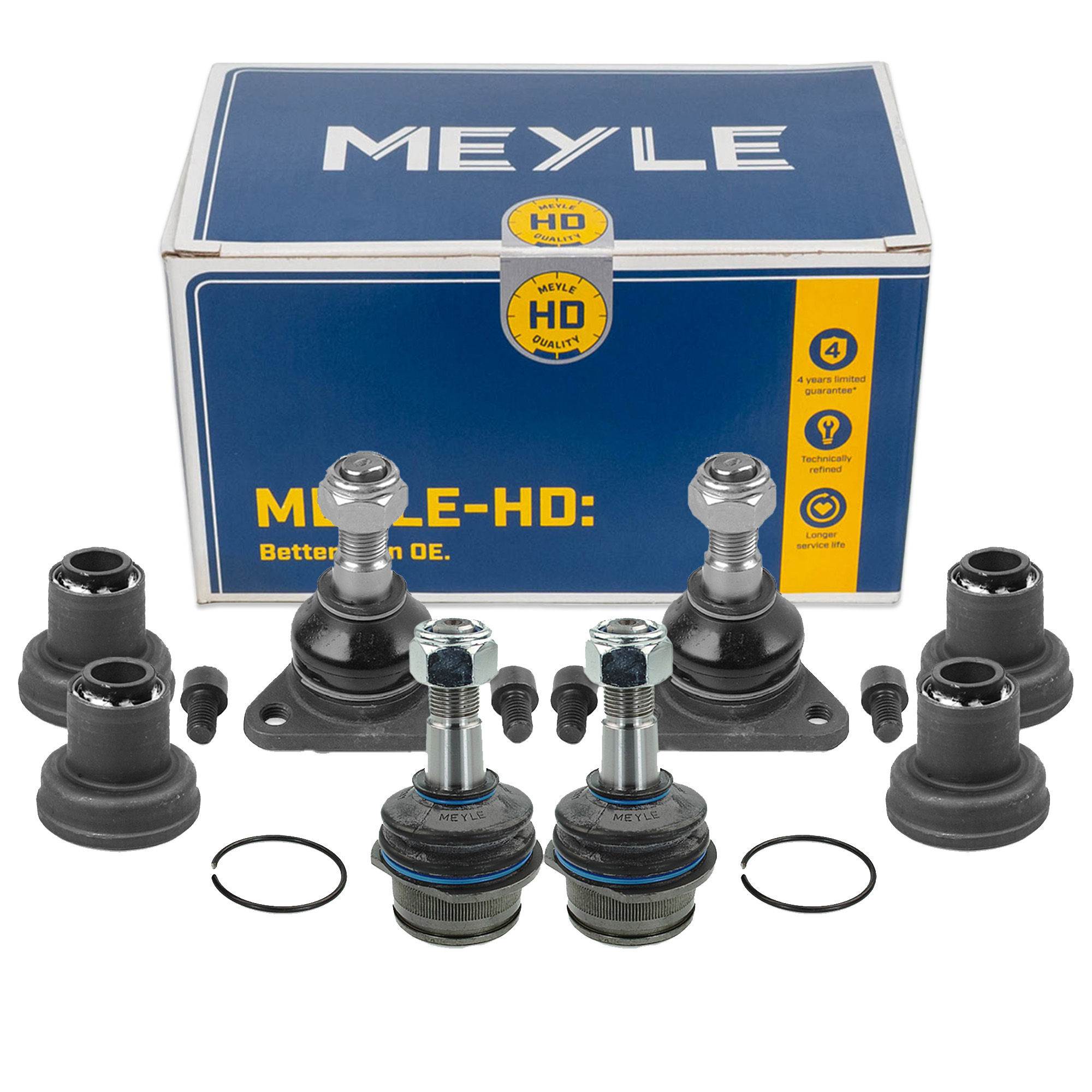 4x MEYLE HD VERSTÄRKT Traggelenk + 4x Querlenkerlager VW Transporter Bulli T3 vorne