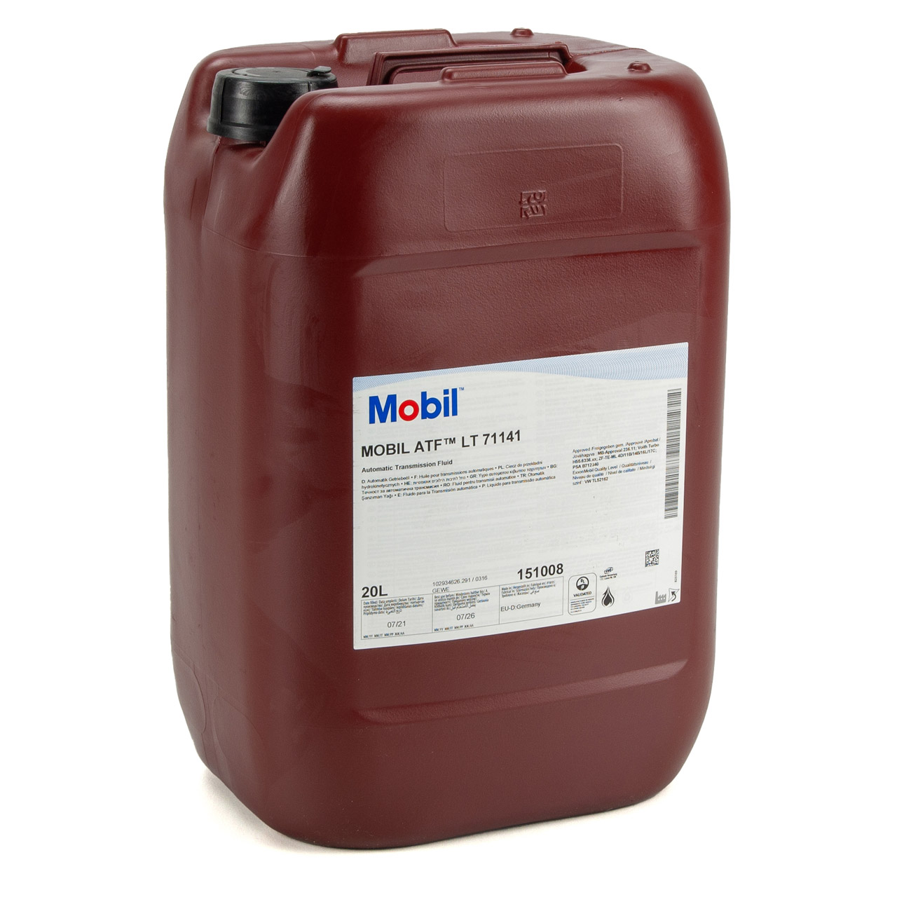 20L 20 Liter Mobil ATF LT71141 Automatikgetriebeöl für PSA B71 2340 MB 236.11 VW TL 52162