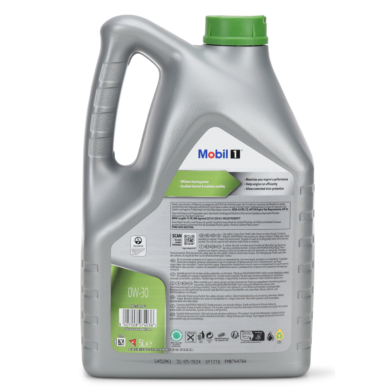 10L 10 Liter Mobil 1 ESP LV 0W-30 Motoröl BMW Longlife-12 FE MB 227/229.61 VOLVO 95200377