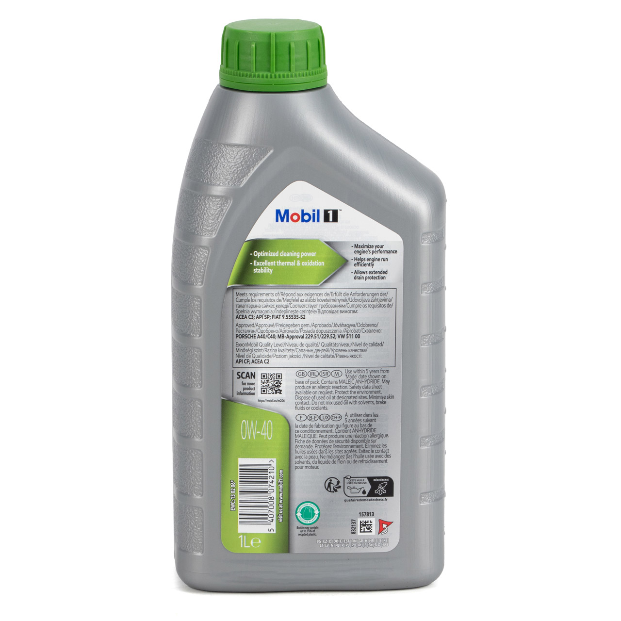 1L 1 Liter Mobil 1 ESP X4 0W-40 Motoröl PORSCHE A40/C40 MB 229.51/52 VW 511.00