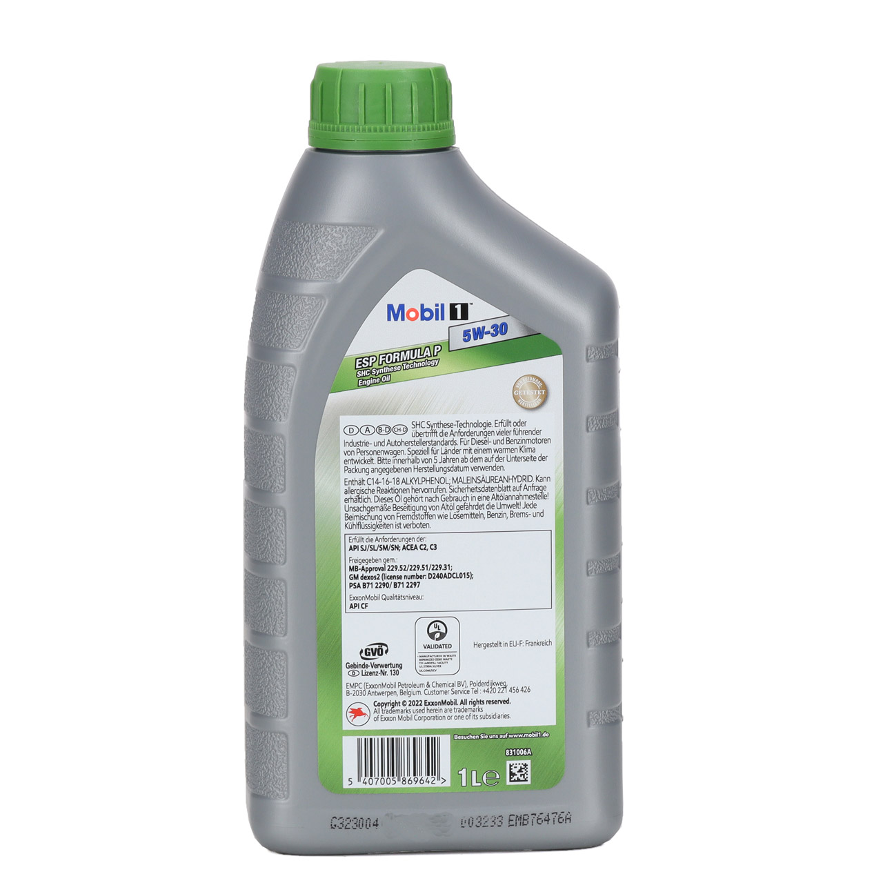 1L 1 Liter Mobil 1 ESP FORMULA P 5W-30 Motoröl MB 229.31/51/52 dexos2 PSA B71 2290/2297