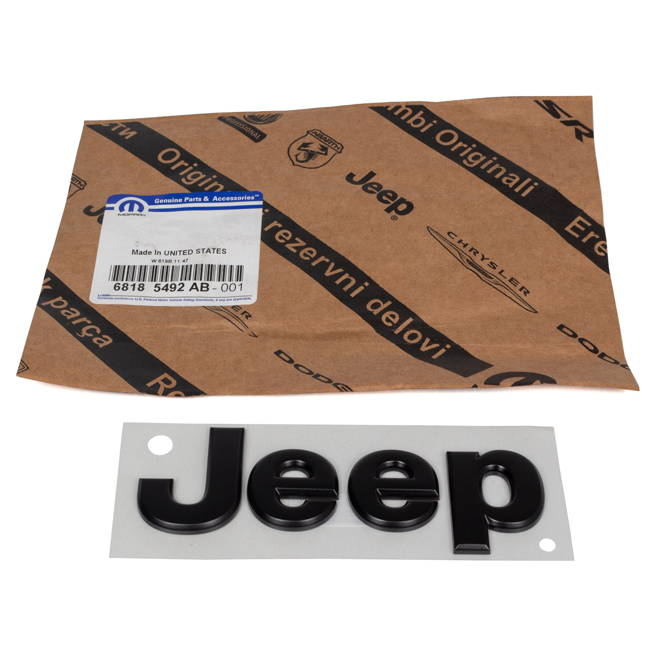 MOPAR Emblem Plakette Schriftzug Schwarz für JEEP Wrangler vorne 68185492AB