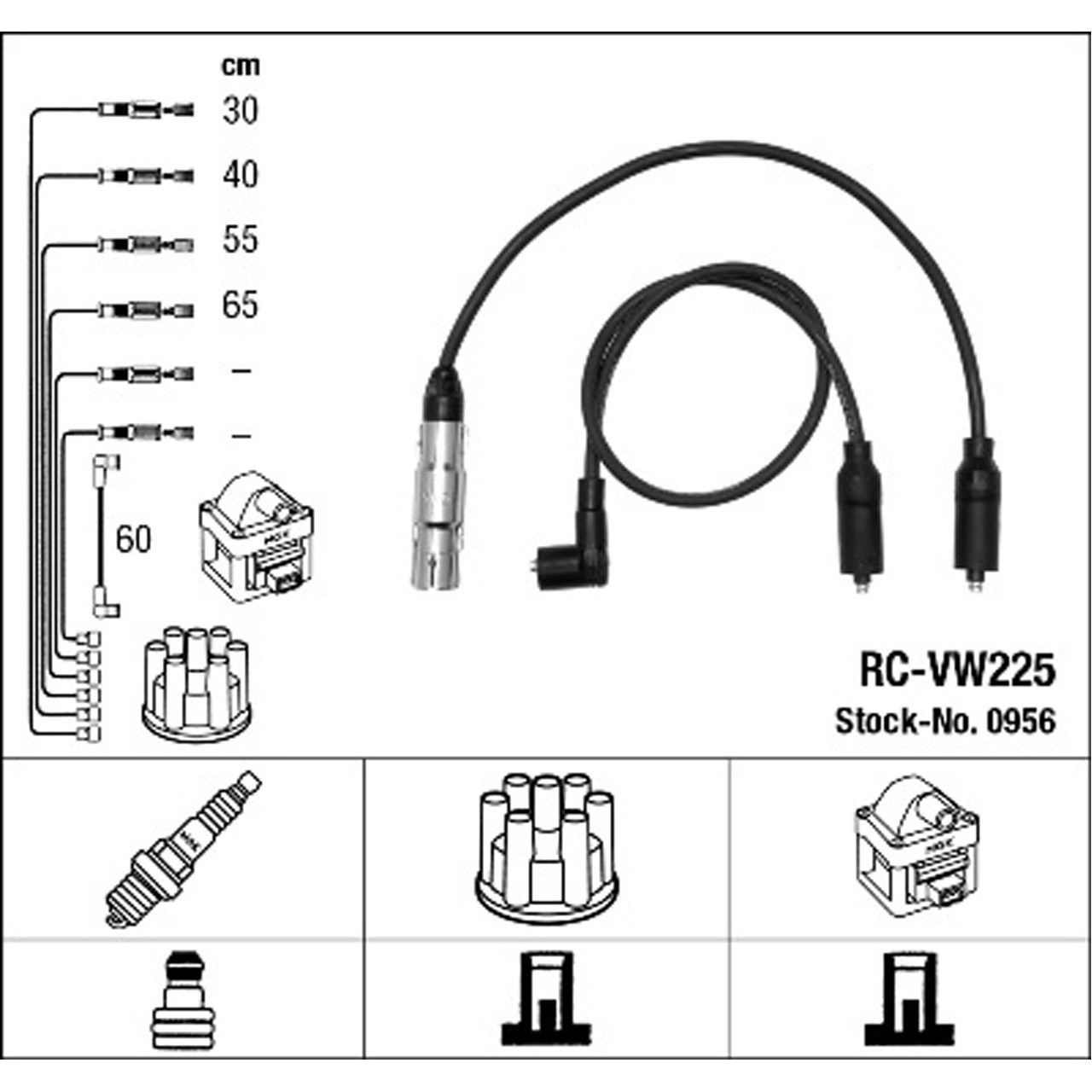 NGK 0956 RC-VW225 Zündkabelsatz Zündleitungssatz