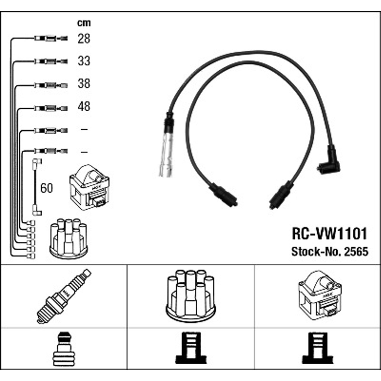 NGK 2565 RC-VW1101 Zündkabelsatz Zündleitungssatz