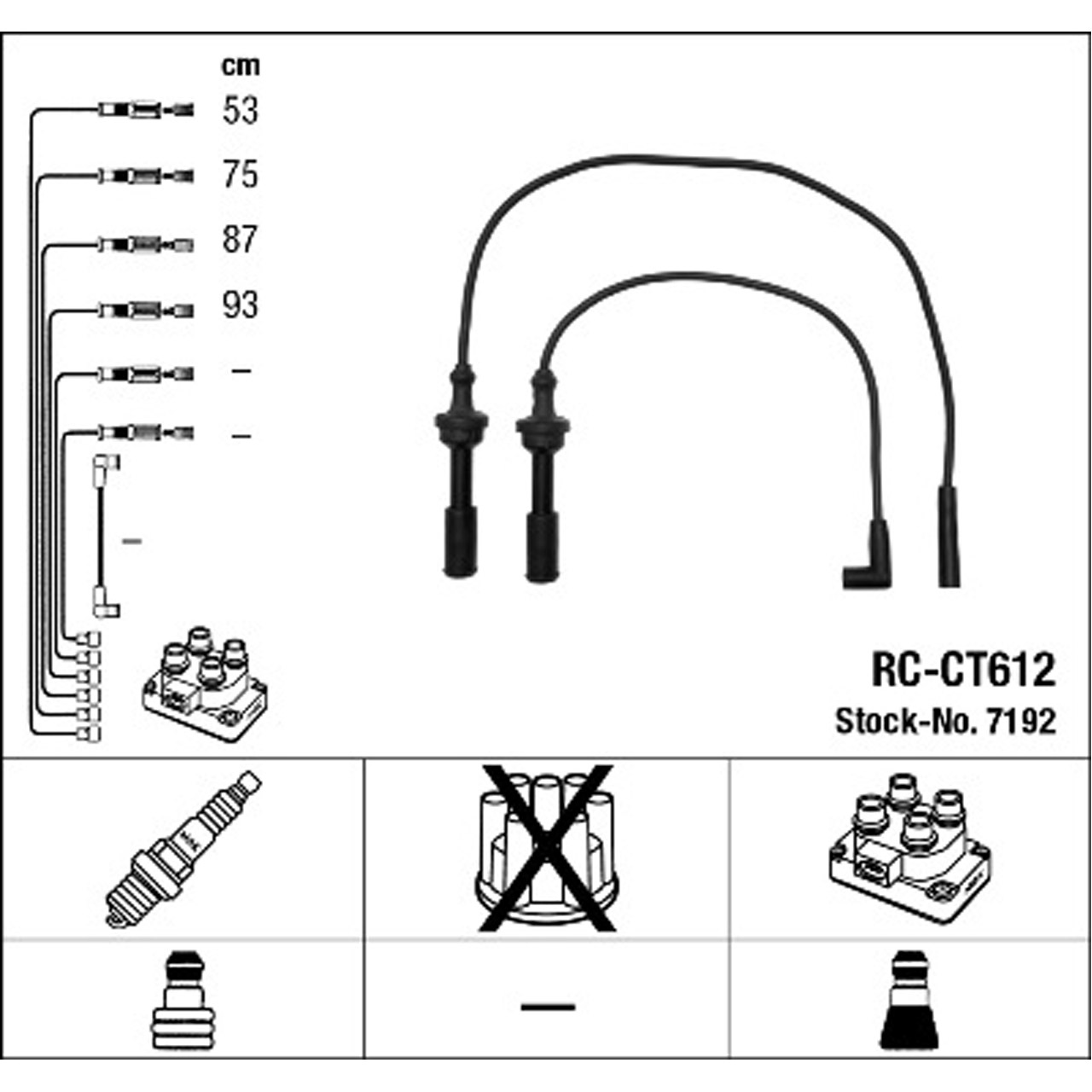 NGK 7192 RC-CT612 Zündkabelsatz CITROEN CX II 25 GTi / TRi 121-166 PS 95605678