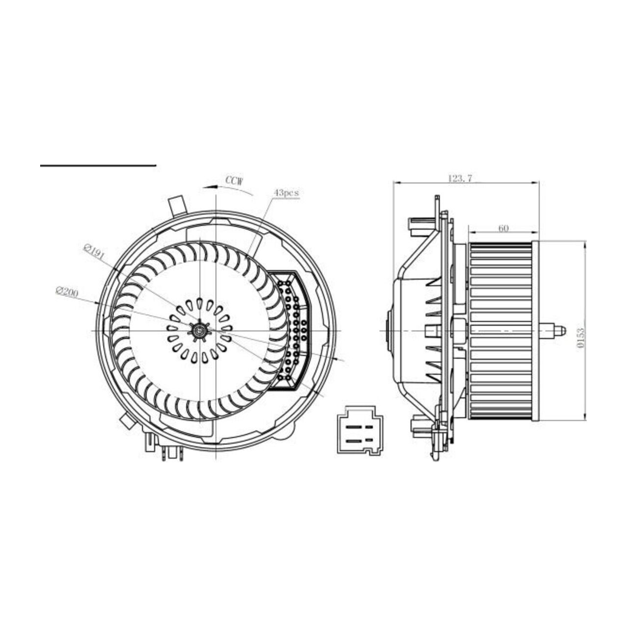 NRF 34283 Innenraumgebläse Gebläsemotor VW Golf 7 8 Passat B8 Tiguan Touran 5Q1819021G