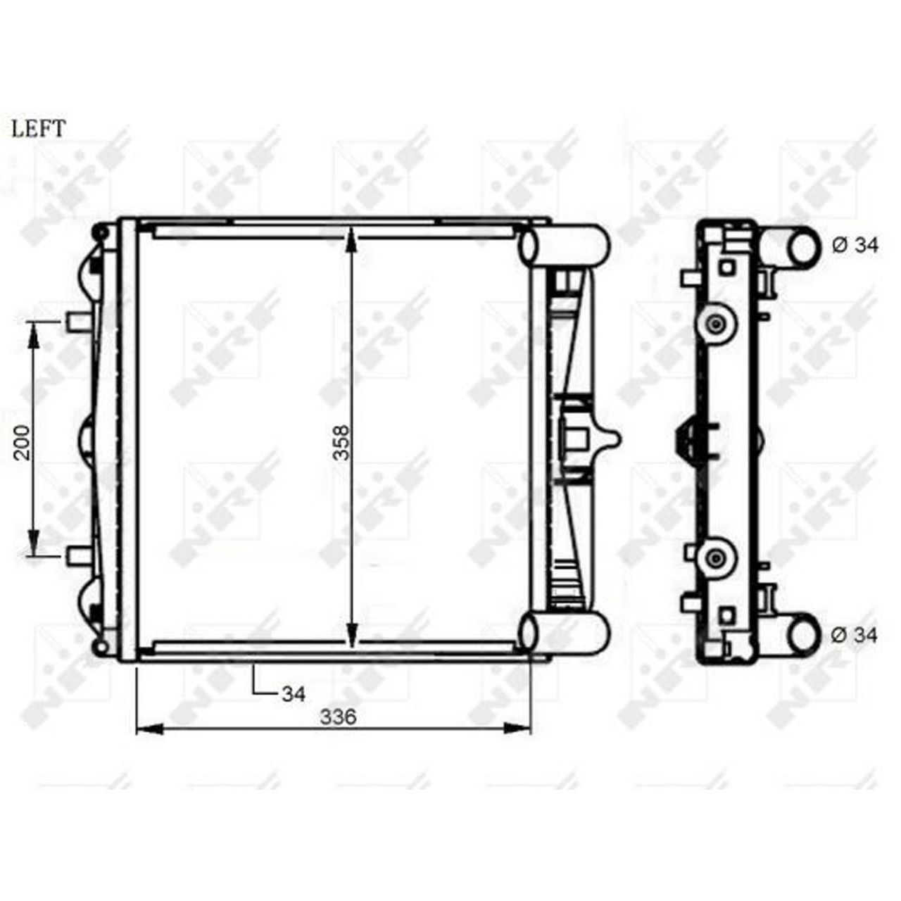 NRF 59130 Kühler Motorkühler PORSCHE 996 3.4/3.6 Carrera Boxster (986) links 99610613151