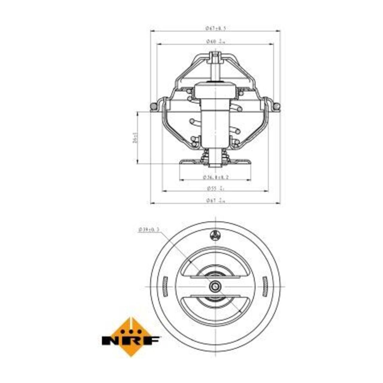 NRF 725138 EASY FIT Thermostat + Dichtung FIAT 500/C Panda 169 312 FORD Ka 2 1.2