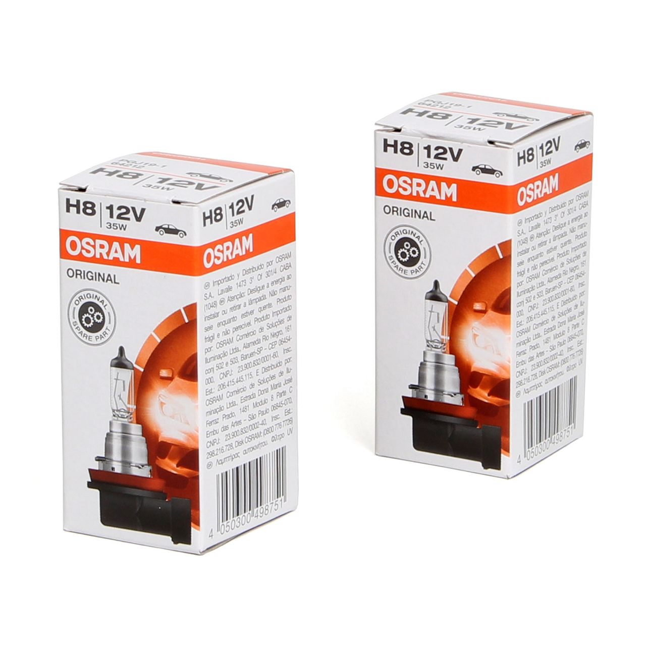 2x OSRAM Halogenlampe H8 ORIGINAL LINE 12V 35W PGJ19-1 64212