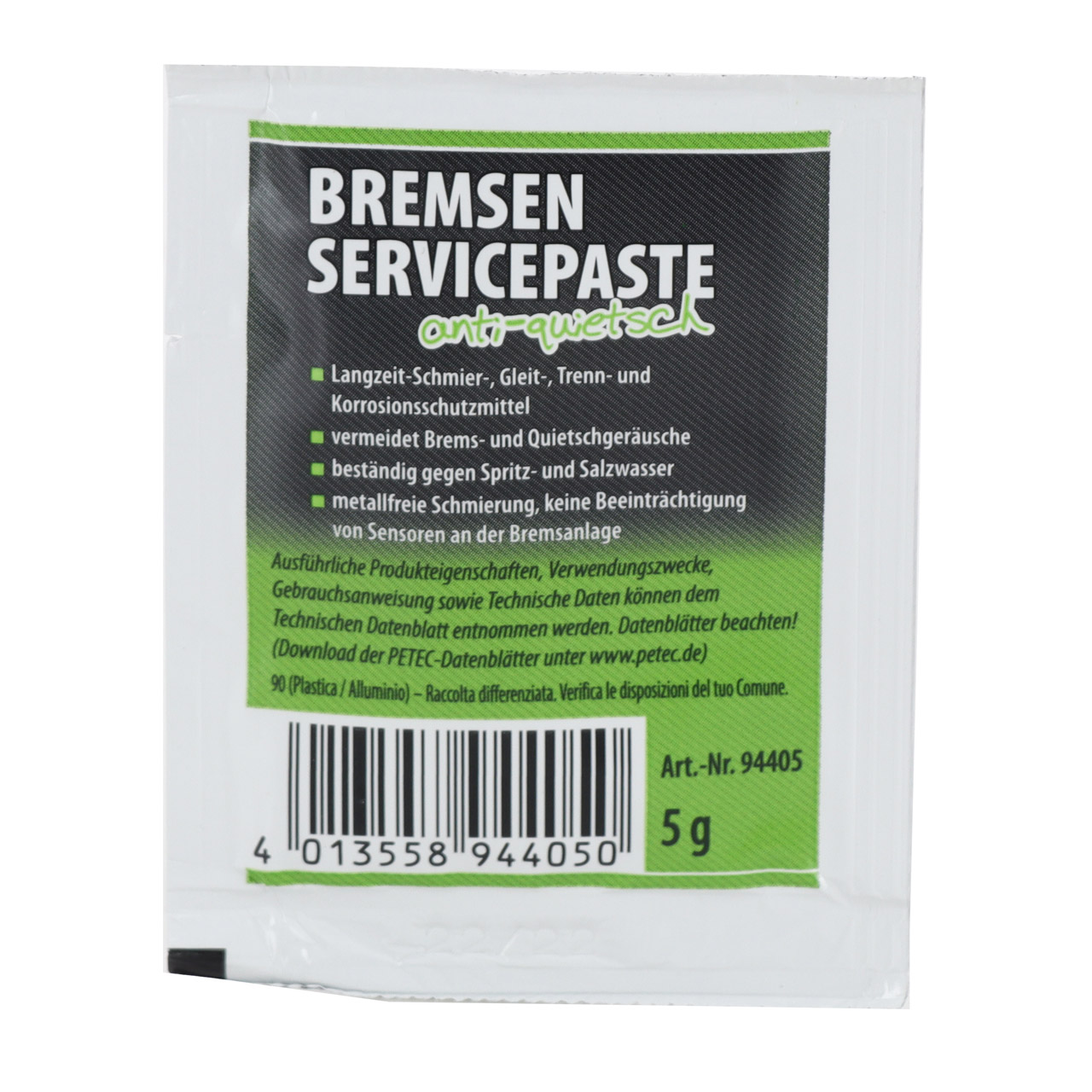 PETEC 94405 Bremsen Servicepaste Fett anti-quietsch Montagepaste 5g