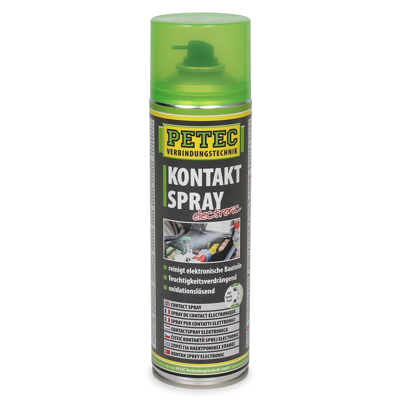 PETEC 71150 Kontaktspray Elektronikreiniger Elektrospray Contact Cleaner 500 ml